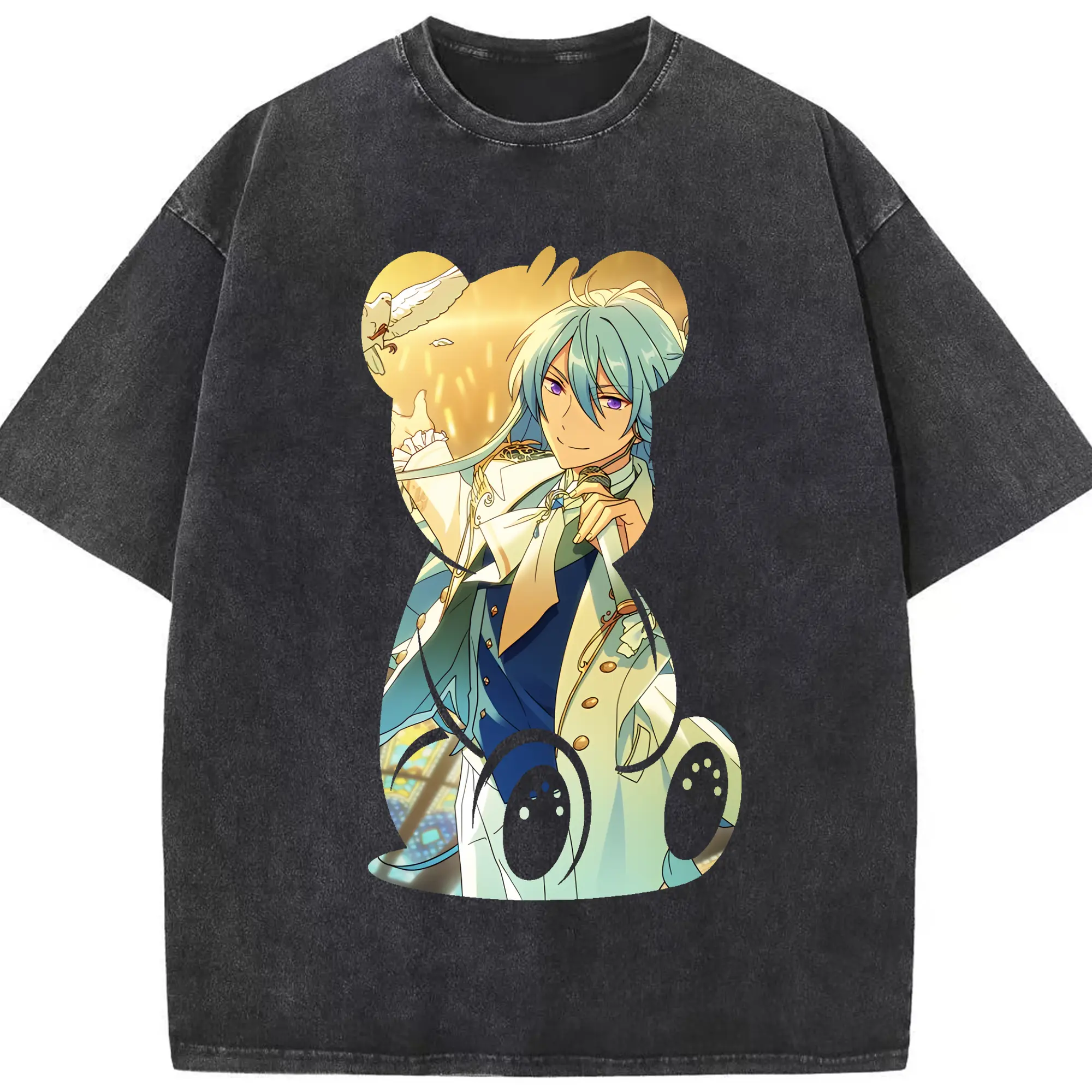 あんさん ぶる グッズ fine 日日樹渉 - 綿100％ ヴィンテージ風 半袖Tシャツ ・ フロントプリント ・ 柔らか肌触り ・ 通気性 快適 ・ スポーツ カジュアル 外出用