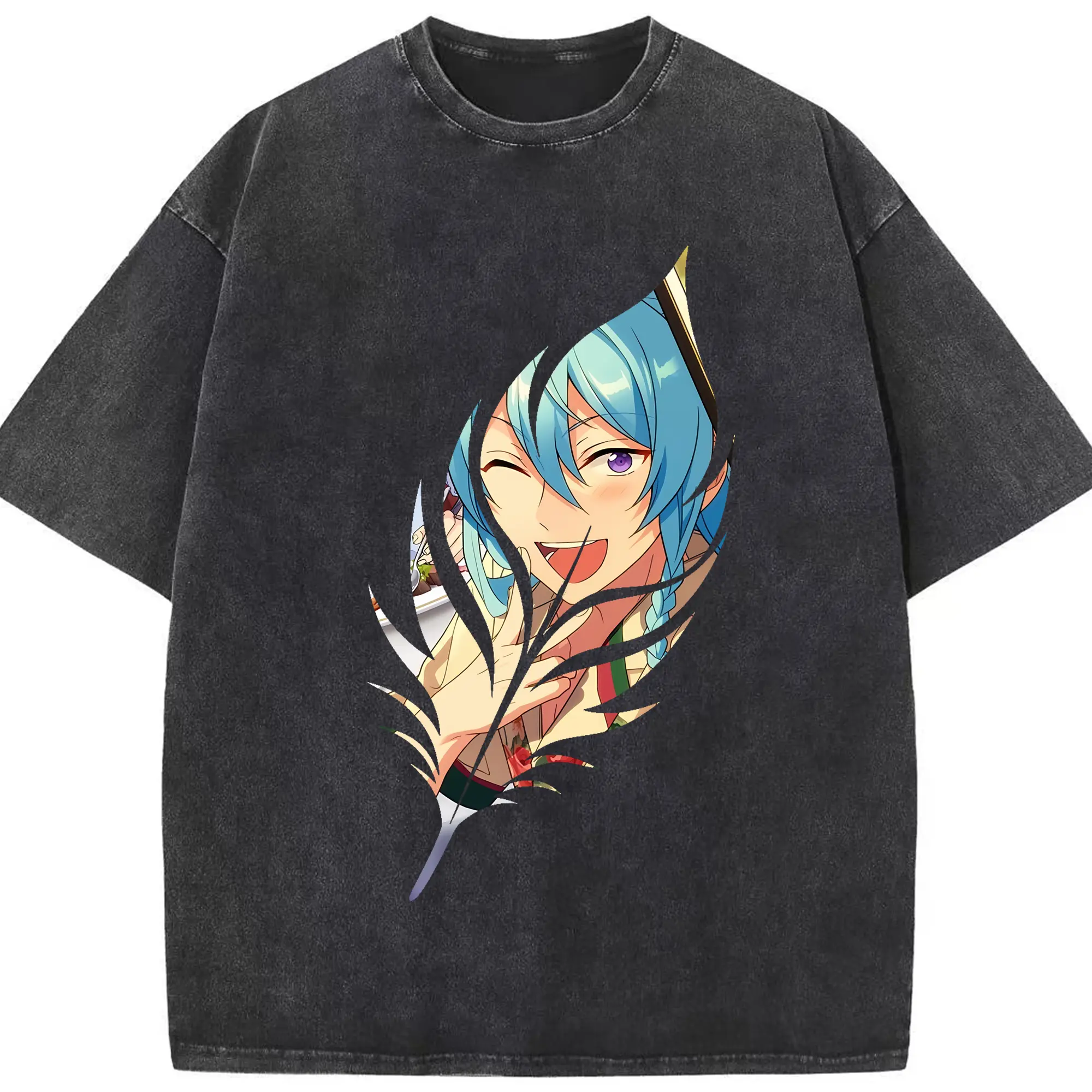 あんさん ぶる グッズ fine 日日樹渉 - 綿100％ ヴィンテージ風 半袖Tシャツ ・ フロントプリント ・ 柔らか肌触り ・ 通気性 快適 ・ スポーツ カジュアル 外出用