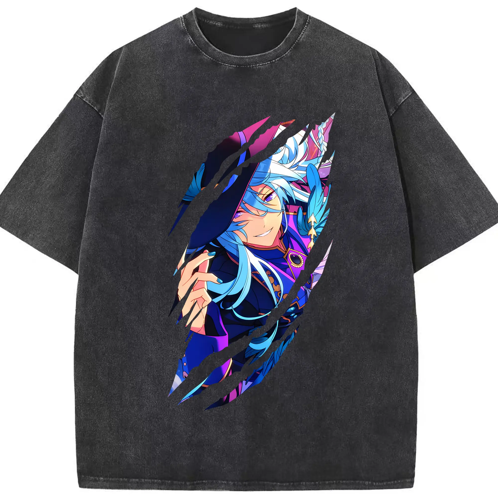 あんさん ぶる グッズ fine 日日樹渉 - 綿100％ ヴィンテージ風 半袖Tシャツ ・ フロントプリント ・ 柔らか肌触り ・ 通気性 快適 ・ スポーツ カジュアル 外出用