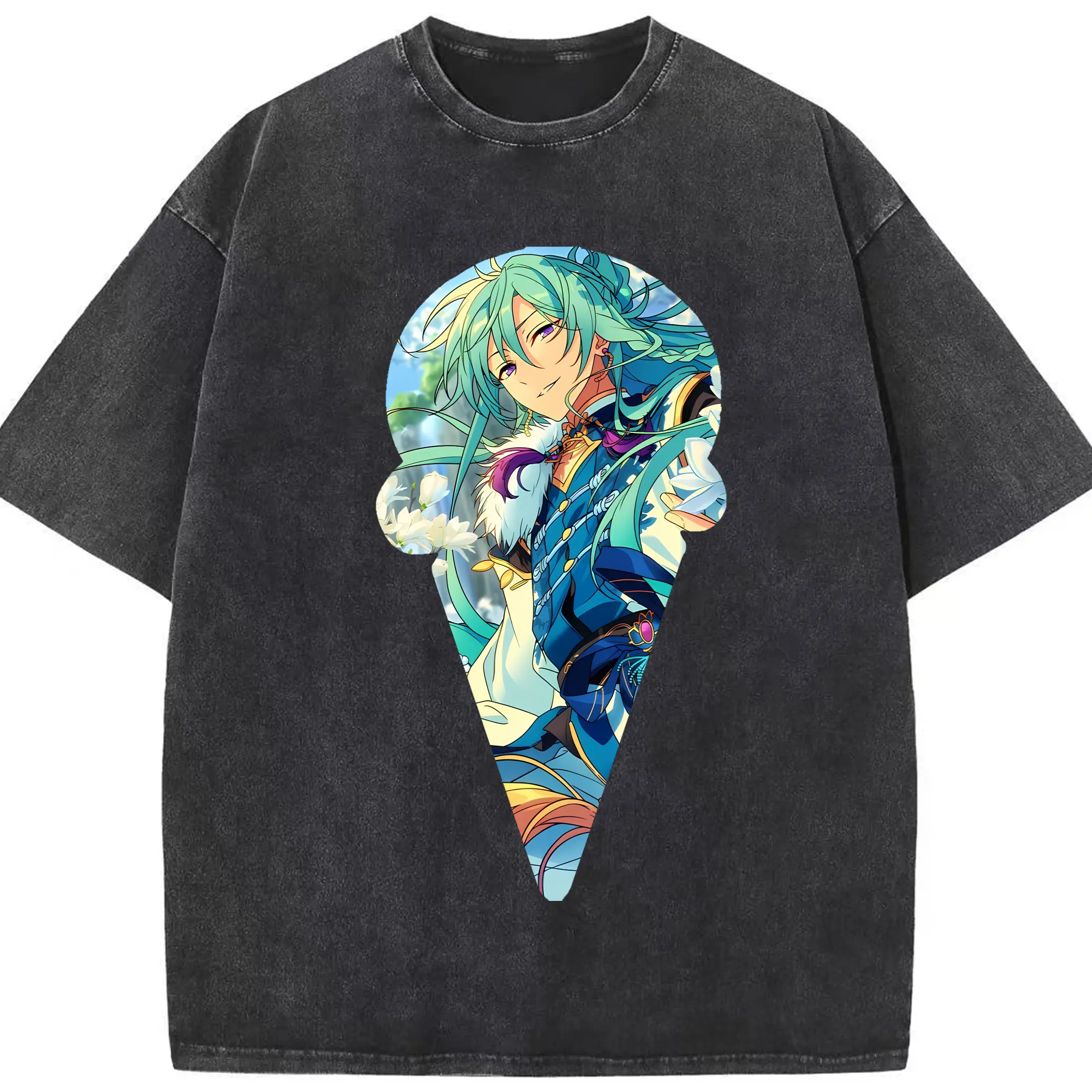 あんさん ぶる グッズ fine 日日樹渉 - 綿100％ ヴィンテージ風 半袖Tシャツ ・ フロントプリント ・ 柔らか肌触り ・ 通気性 快適 ・ スポーツ カジュアル 外出用