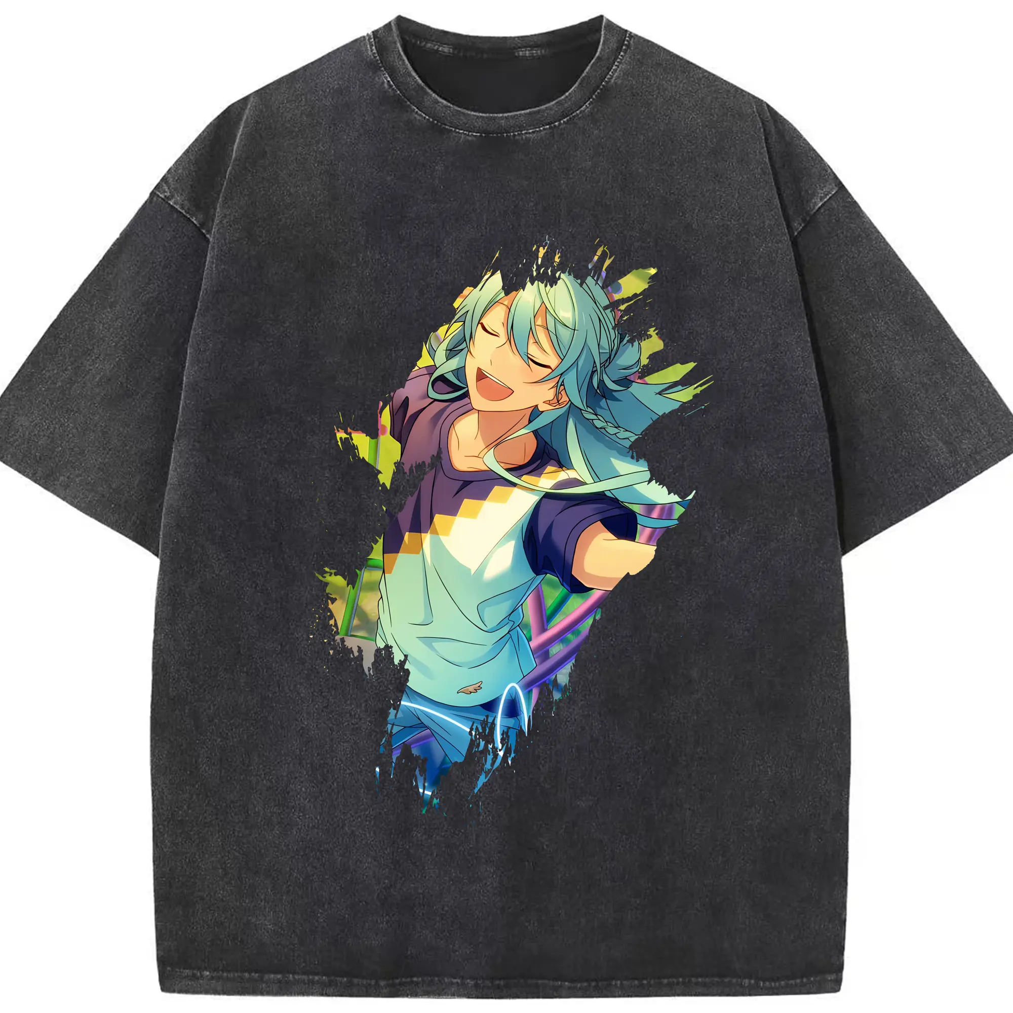 あんさん ぶる グッズ fine 日日樹渉 - 綿100％ ヴィンテージ風 半袖Tシャツ ・ フロントプリント ・ 柔らか肌触り ・ 通気性 快適 ・ スポーツ カジュアル 外出用