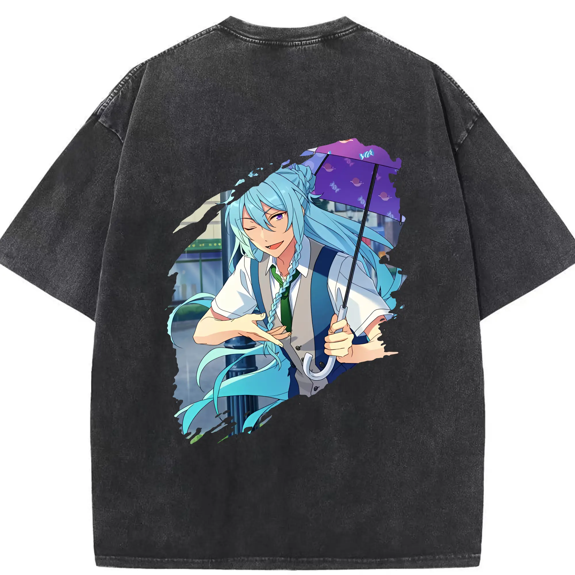 あんさん ぶる グッズ fine 日日樹渉 - 綿100％ ヴィンテージ風 半袖Tシャツ ・ 背面プリント ・ 柔らか肌触り ・ 通気性 快適 ・ スポーツ カジュアル 外出用