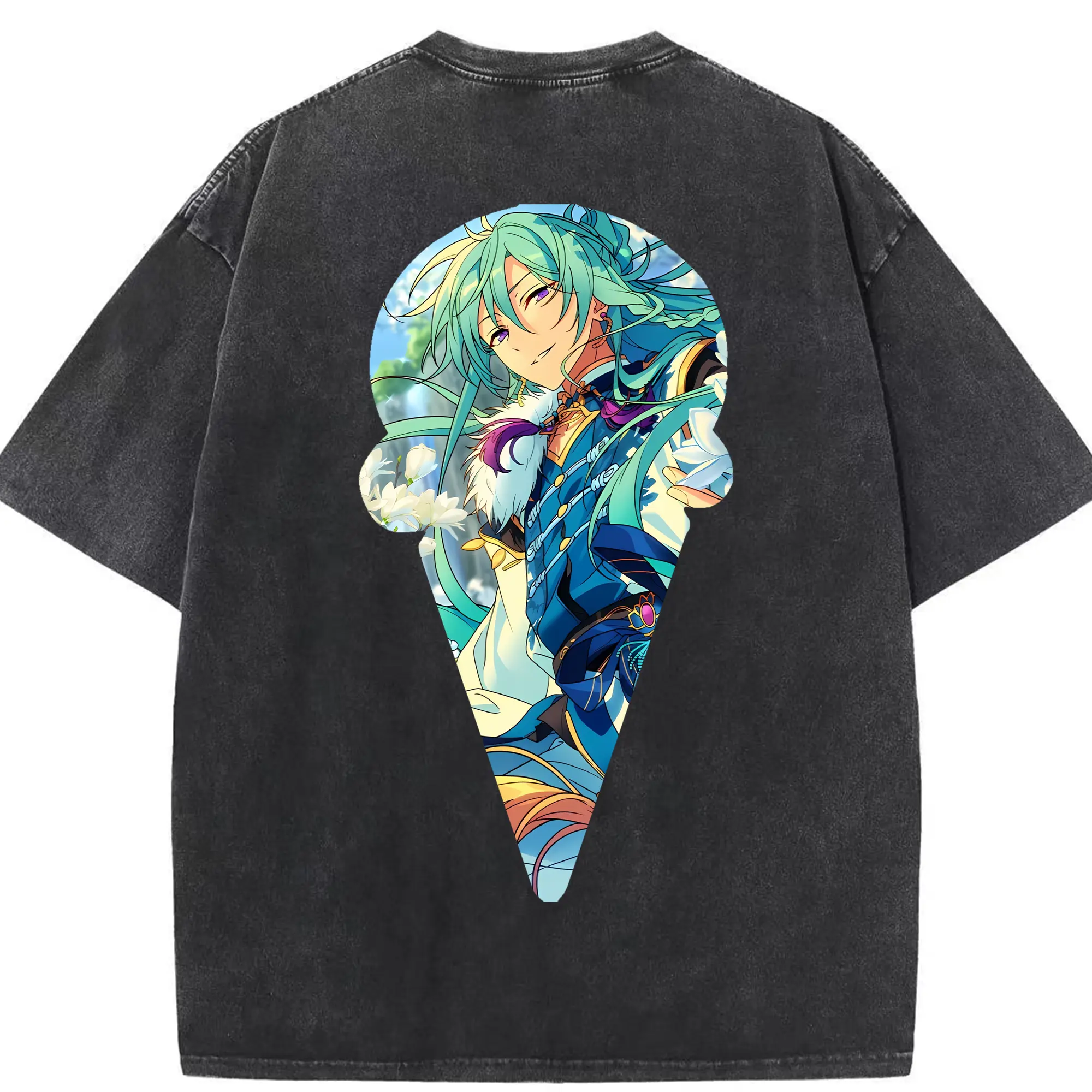 あんさん ぶる グッズ fine 日日樹渉 - 綿100％ ヴィンテージ風 半袖Tシャツ ・ 背面プリント ・ 柔らか肌触り ・ 通気性 快適 ・ スポーツ カジュアル 外出用