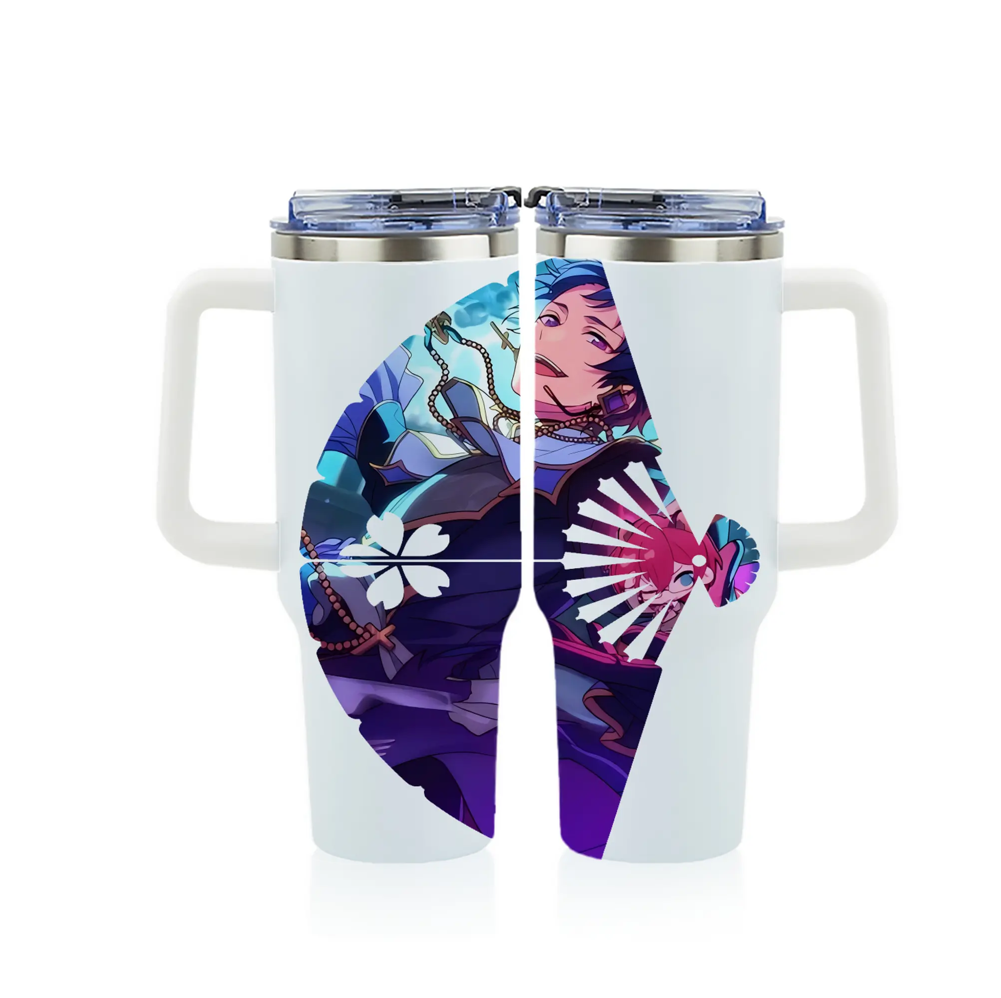 あんさん ぶる グッズ fine 伏見弓弦 - 1200mL フルプリント車用タンブラー ・ 304ステンレス 内側 ・ 201ステンレス 外側 ・ 保温 保冷 ・ 通勤 ドライブ アウトドア用