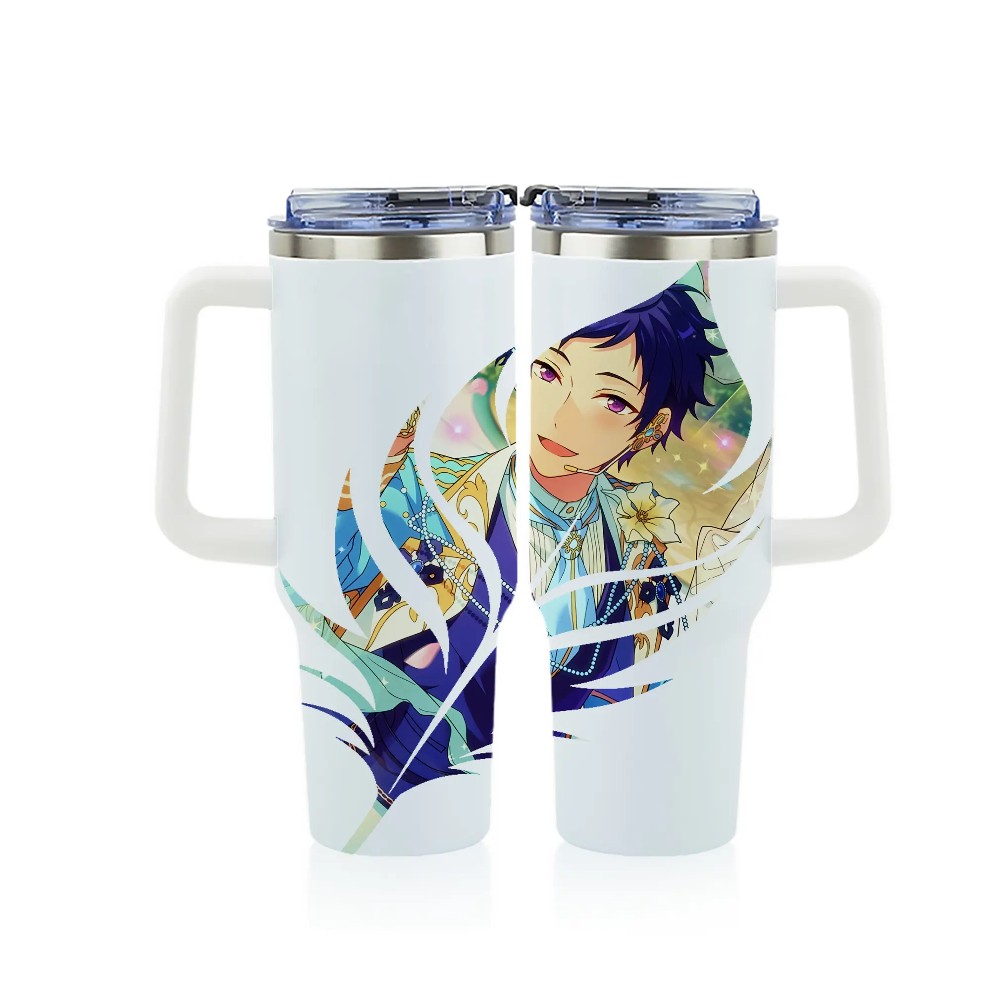 あんさん ぶる グッズ fine 伏見弓弦 - 1200mL フルプリント車用タンブラー ・ 304ステンレス 内側 ・ 201ステンレス 外側 ・ 保温 保冷 ・ 通勤 ドライブ アウトドア用