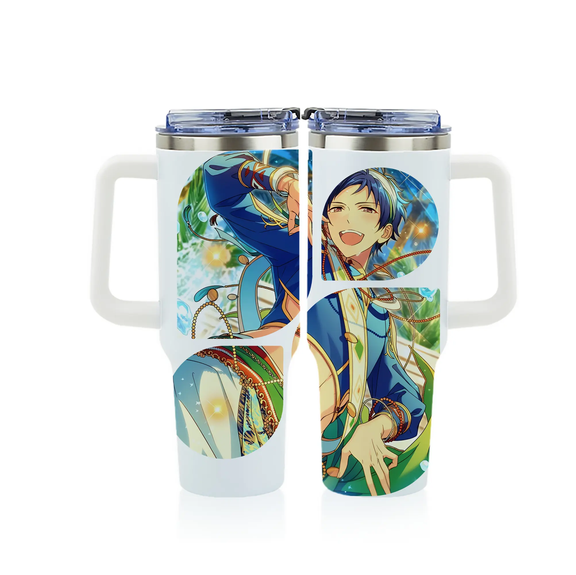 あんさん ぶる グッズ fine 伏見弓弦 - 1200mL フルプリント車用タンブラー ・ 304ステンレス 内側 ・ 201ステンレス 外側 ・ 保温 保冷 ・ 通勤 ドライブ アウトドア用