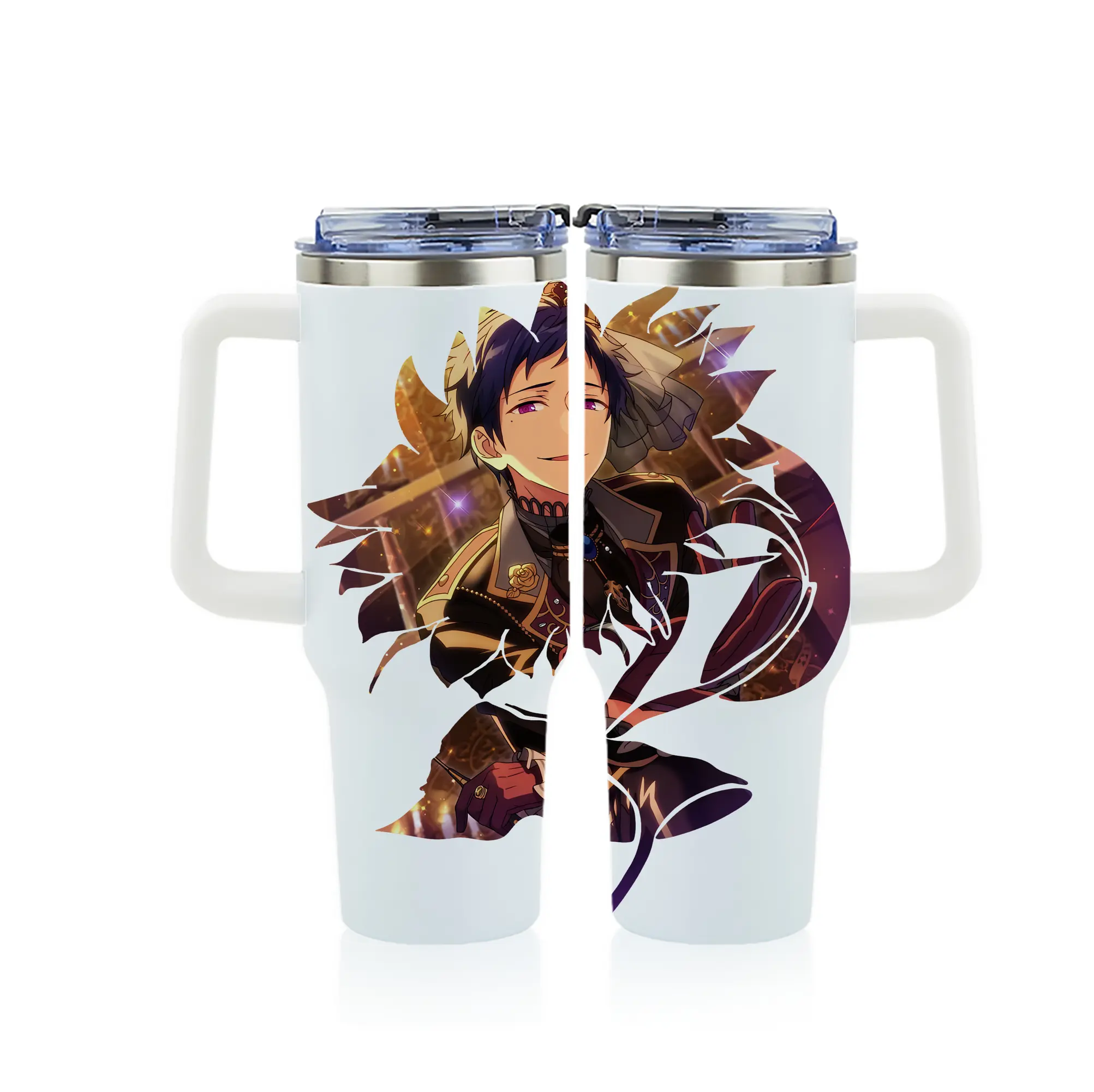 あんさん ぶる グッズ fine 伏見弓弦 - 1200mL フルプリント車用タンブラー ・ 304ステンレス 内側 ・ 201ステンレス 外側 ・ 保温 保冷 ・ 通勤 ドライブ アウトドア用