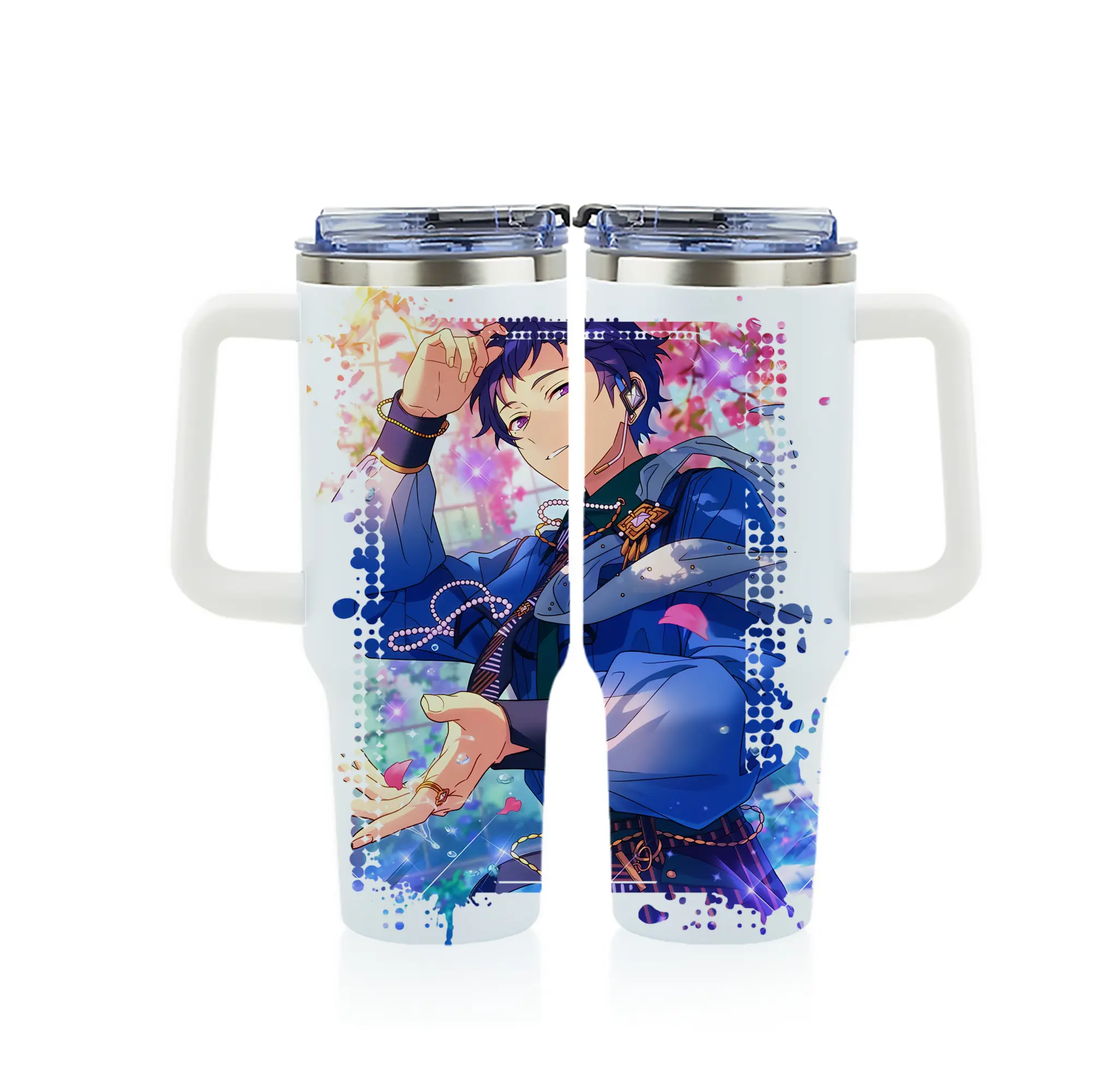 あんさん ぶる グッズ fine 伏見弓弦 - 1200mL フルプリント車用タンブラー ・ 304ステンレス 内側 ・ 201ステンレス 外側 ・ 保温 保冷 ・ 通勤 ドライブ アウトドア用