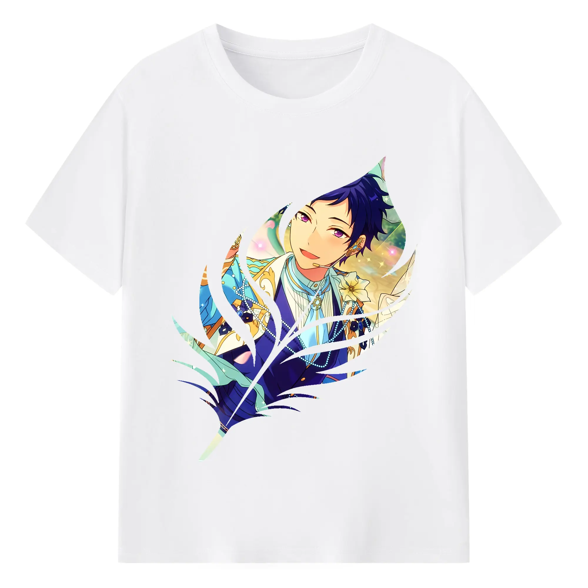 あんさん ぶる グッズ fine 伏見弓弦 - 綿100％ 半袖Tシャツ ・ フロントプリント ・ 快適 通気性 ・ 日常使い 散歩 スポーツ用