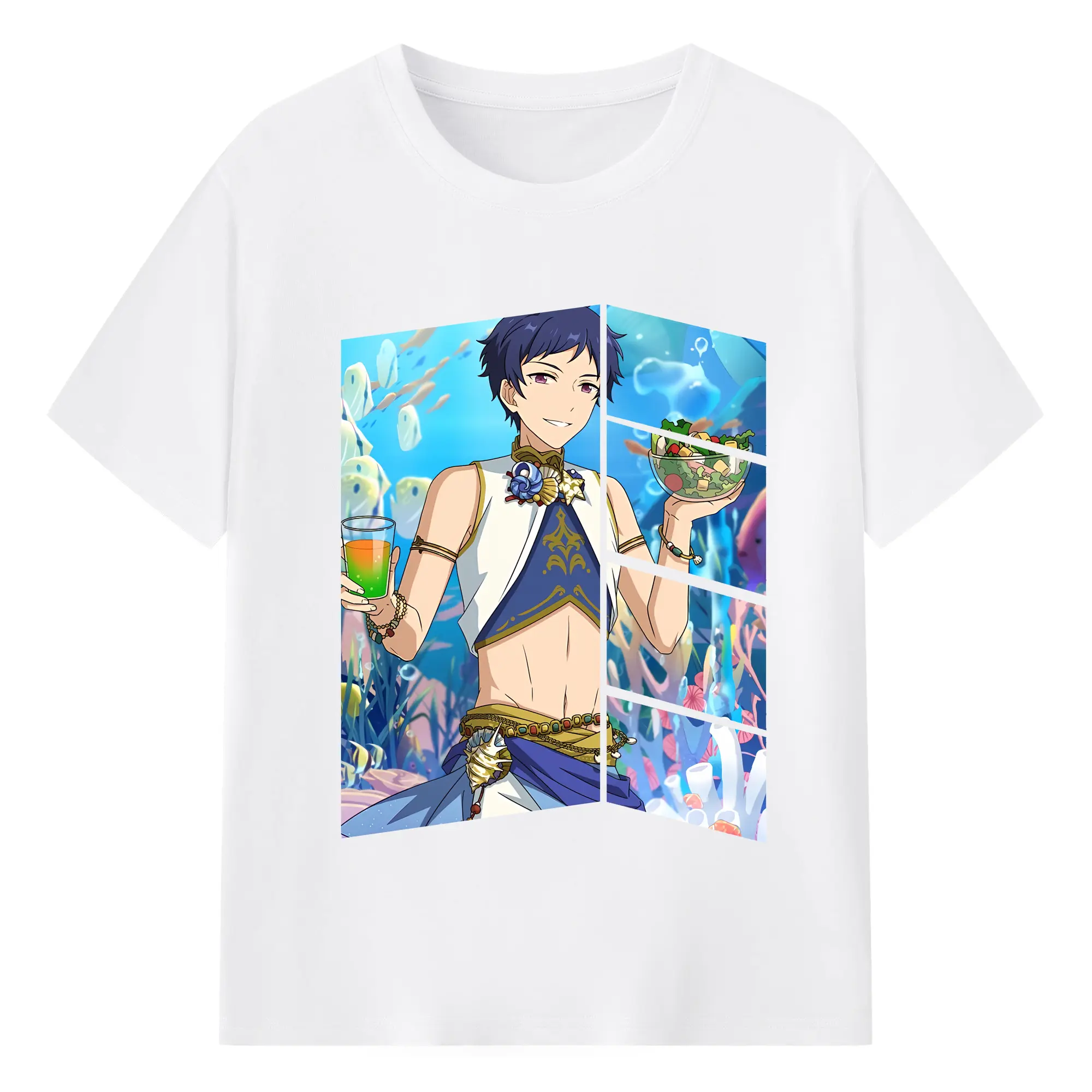 あんさん ぶる グッズ fine 伏見弓弦 - 綿100％ 半袖Tシャツ ・ フロントプリント ・ 快適 通気性 ・ 日常使い 散歩 スポーツ用