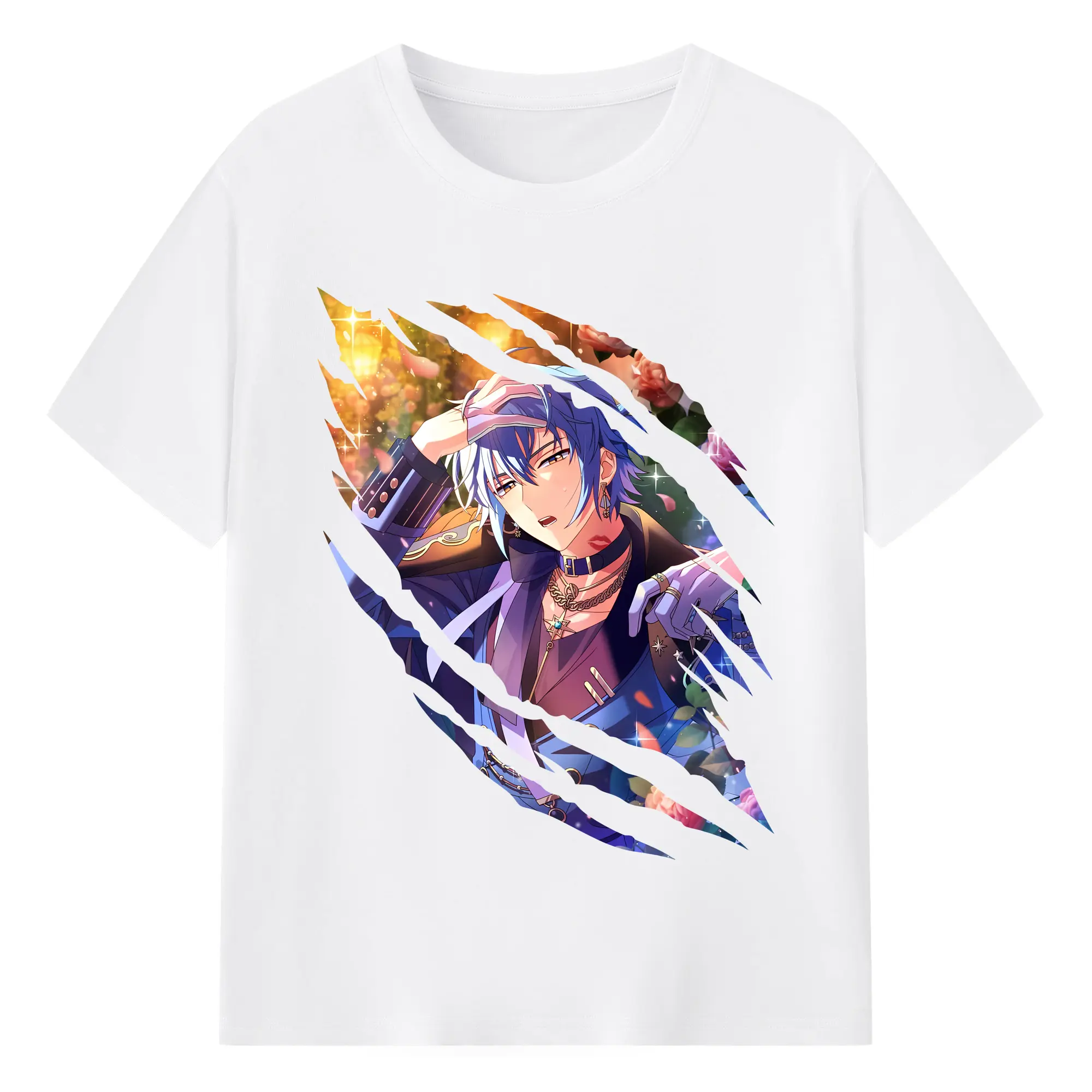 あんさん ぶる グッズ fine 伏見弓弦 - 綿100％ 半袖Tシャツ ・ フロントプリント ・ 快適 通気性 ・ 日常使い 散歩 スポーツ用