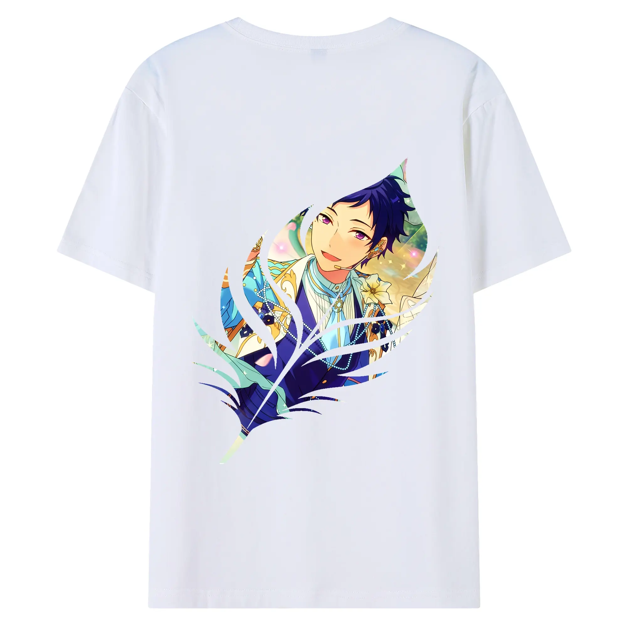 あんさん ぶる グッズ fine 伏見弓弦 - 綿100％ 半袖Tシャツ ・ バックプリント ・ 快適 通気性 ・ 日常使い 散歩 スポーツ用