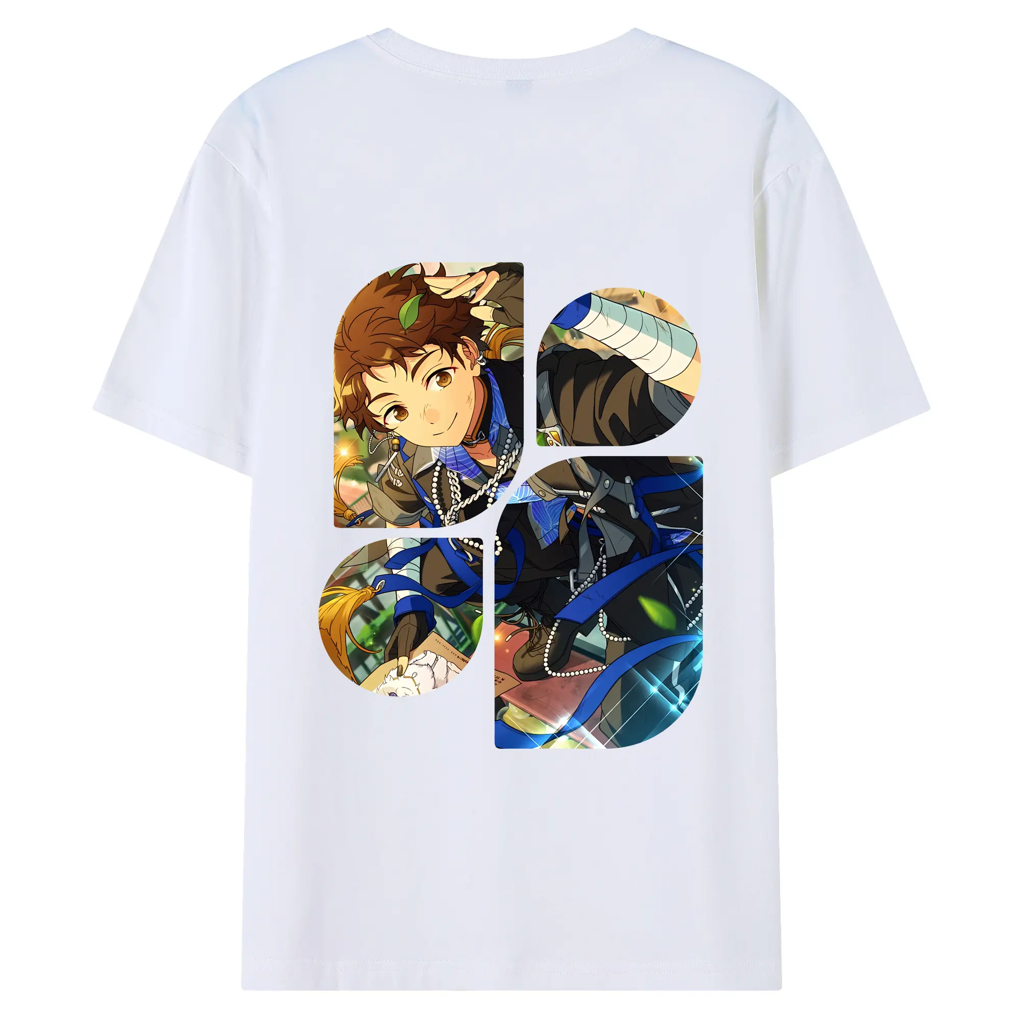 あんさん ぶる グッズ fine 伏見弓弦 - 綿100％ 半袖Tシャツ ・ バックプリント ・ 快適 通気性 ・ 日常使い 散歩 スポーツ用