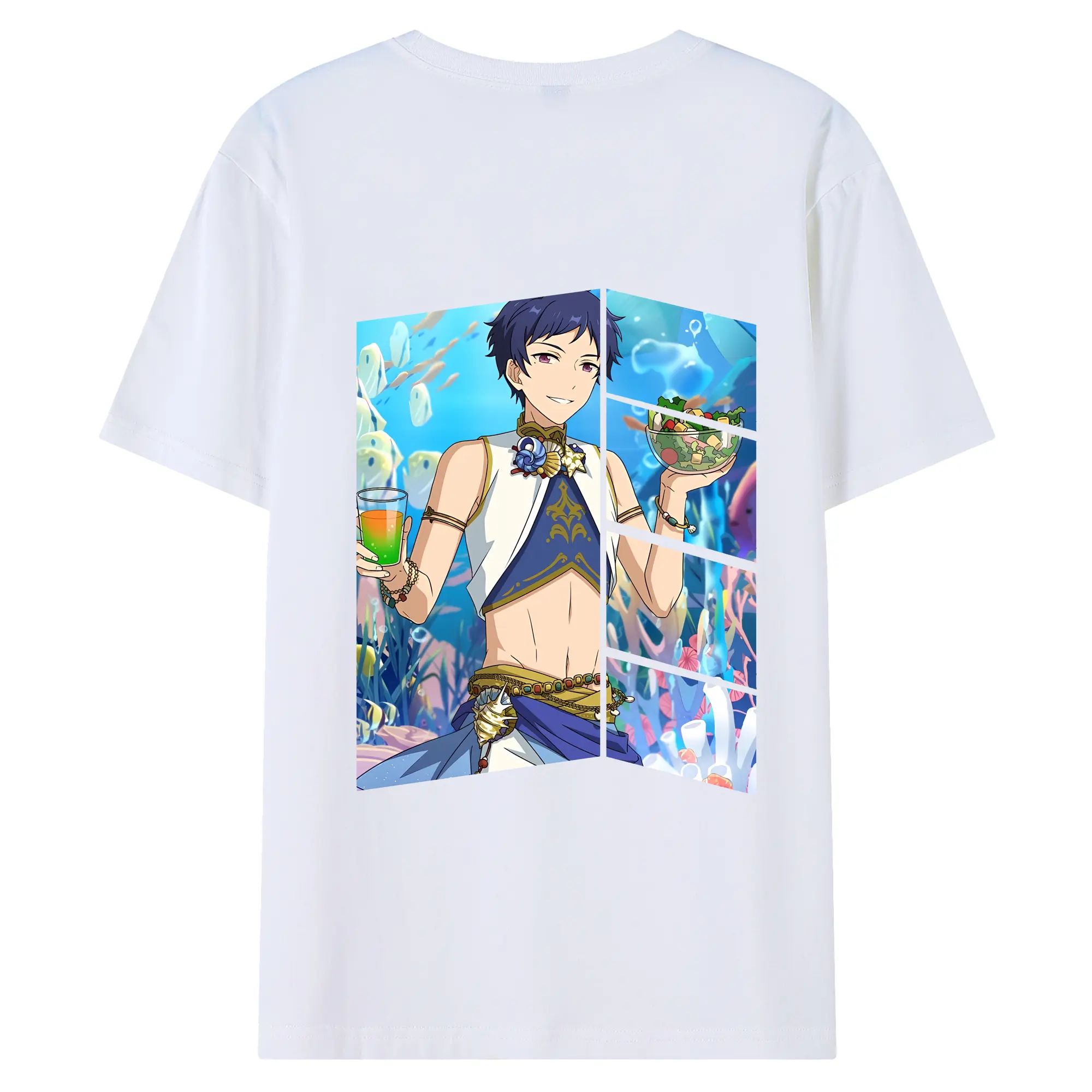 あんさん ぶる グッズ fine 伏見弓弦 - 綿100％ 半袖Tシャツ ・ バックプリント ・ 快適 通気性 ・ 日常使い 散歩 スポーツ用