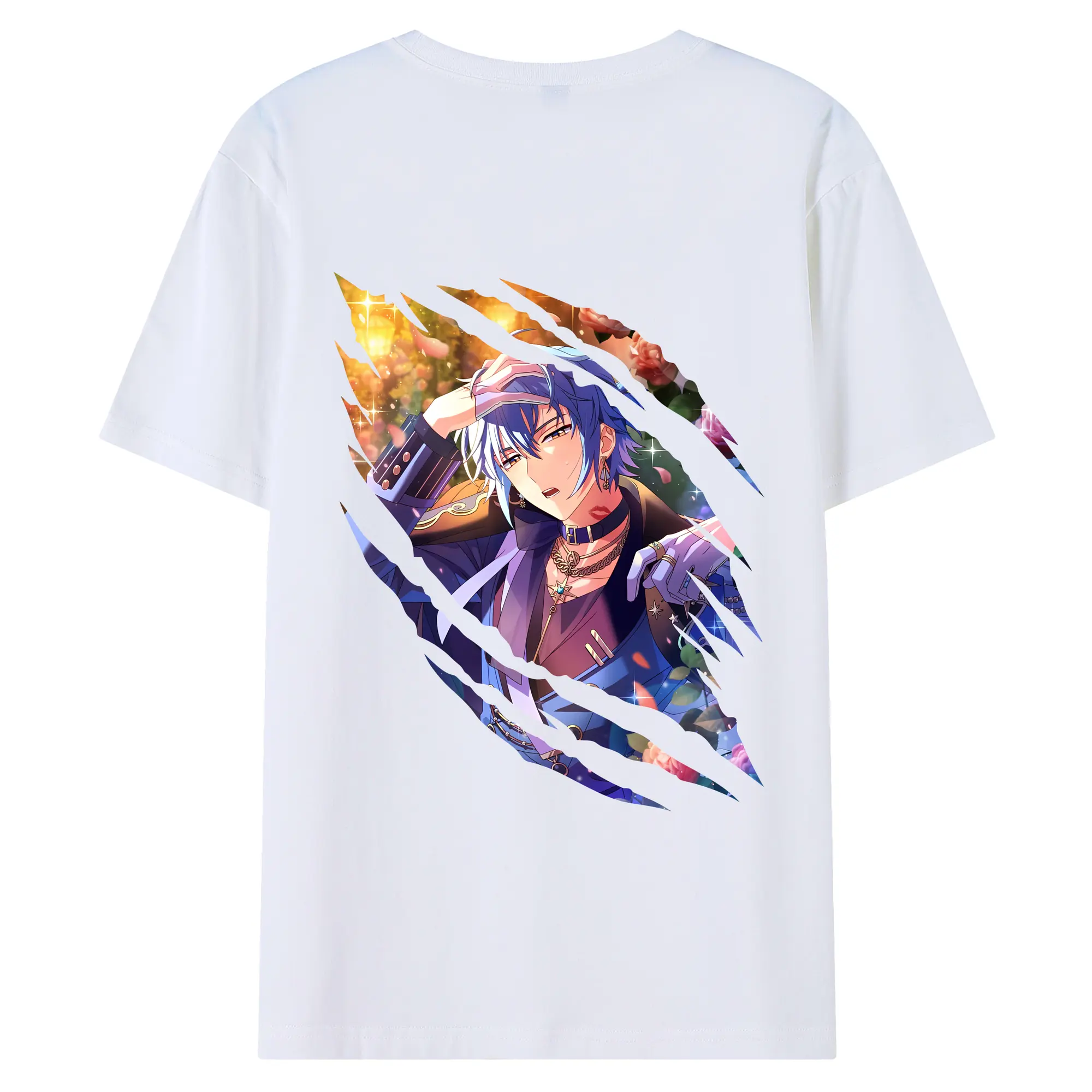 あんさん ぶる グッズ fine 伏見弓弦 - 綿100％ 半袖Tシャツ ・ バックプリント ・ 快適 通気性 ・ 日常使い 散歩 スポーツ用