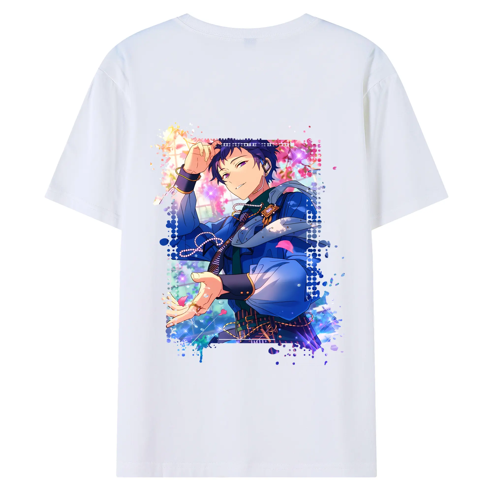 あんさん ぶる グッズ fine 伏見弓弦 - 綿100％ 半袖Tシャツ ・ バックプリント ・ 快適 通気性 ・ 日常使い 散歩 スポーツ用