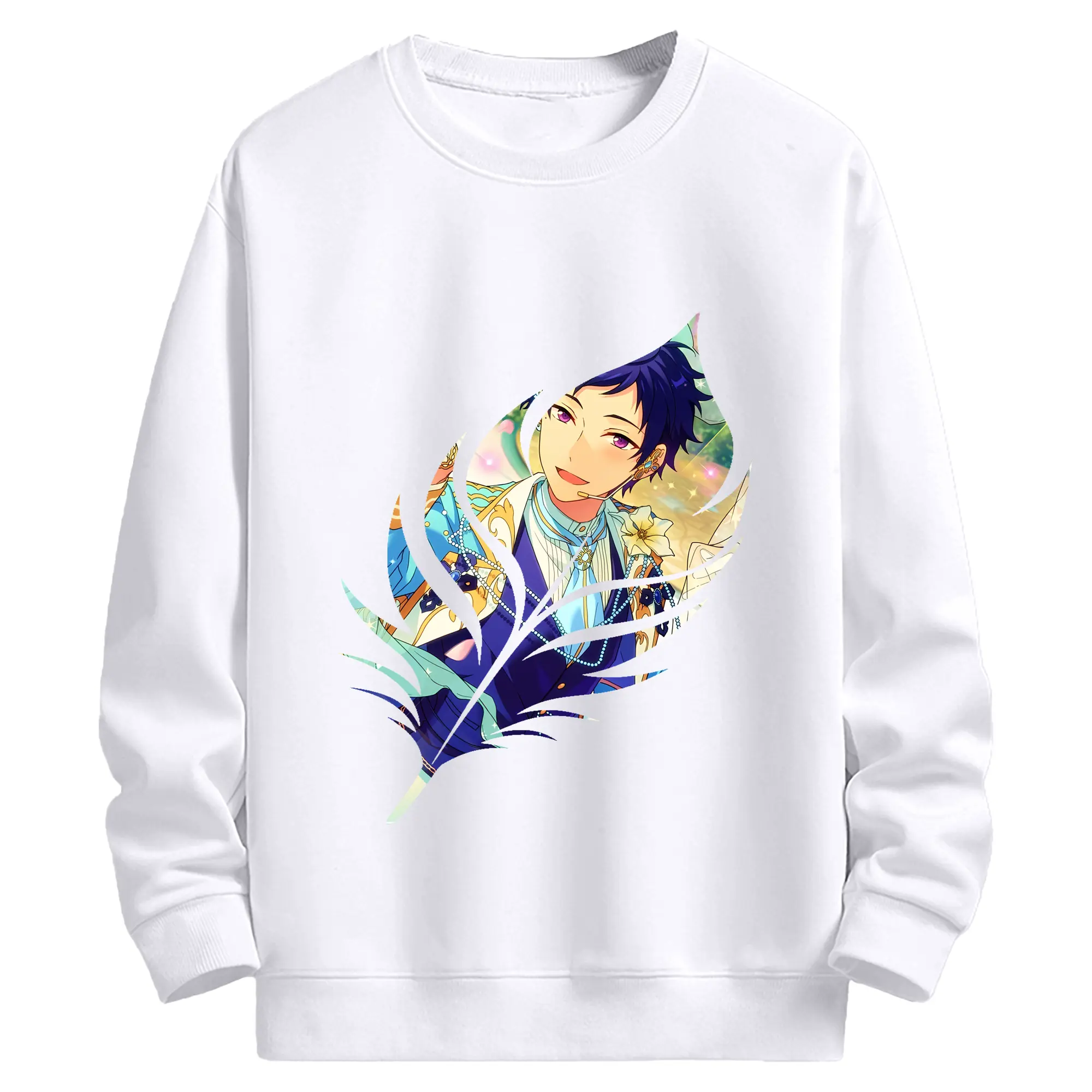 あんさん ぶる グッズ fine 伏見弓弦 - 高品質 クルーネック スウェット ・ コットン59％ ポリエステル41％ ・ ユニセックス 長袖 トレーナー ・ カジュアル デイリー スポーツ 散歩用