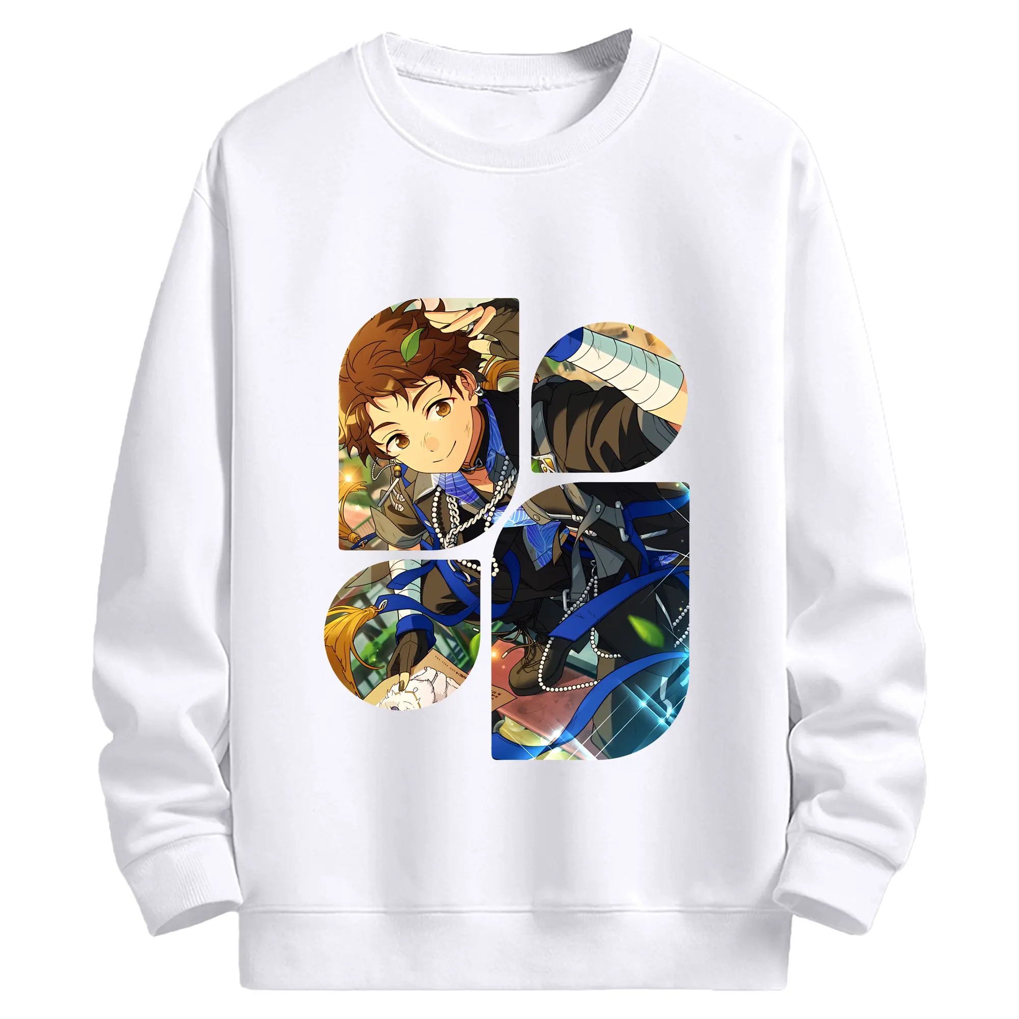 あんさん ぶる グッズ fine 伏見弓弦 - 高品質 クルーネック スウェット ・ コットン59％ ポリエステル41％ ・ ユニセックス 長袖 トレーナー ・ カジュアル デイリー スポーツ 散歩用