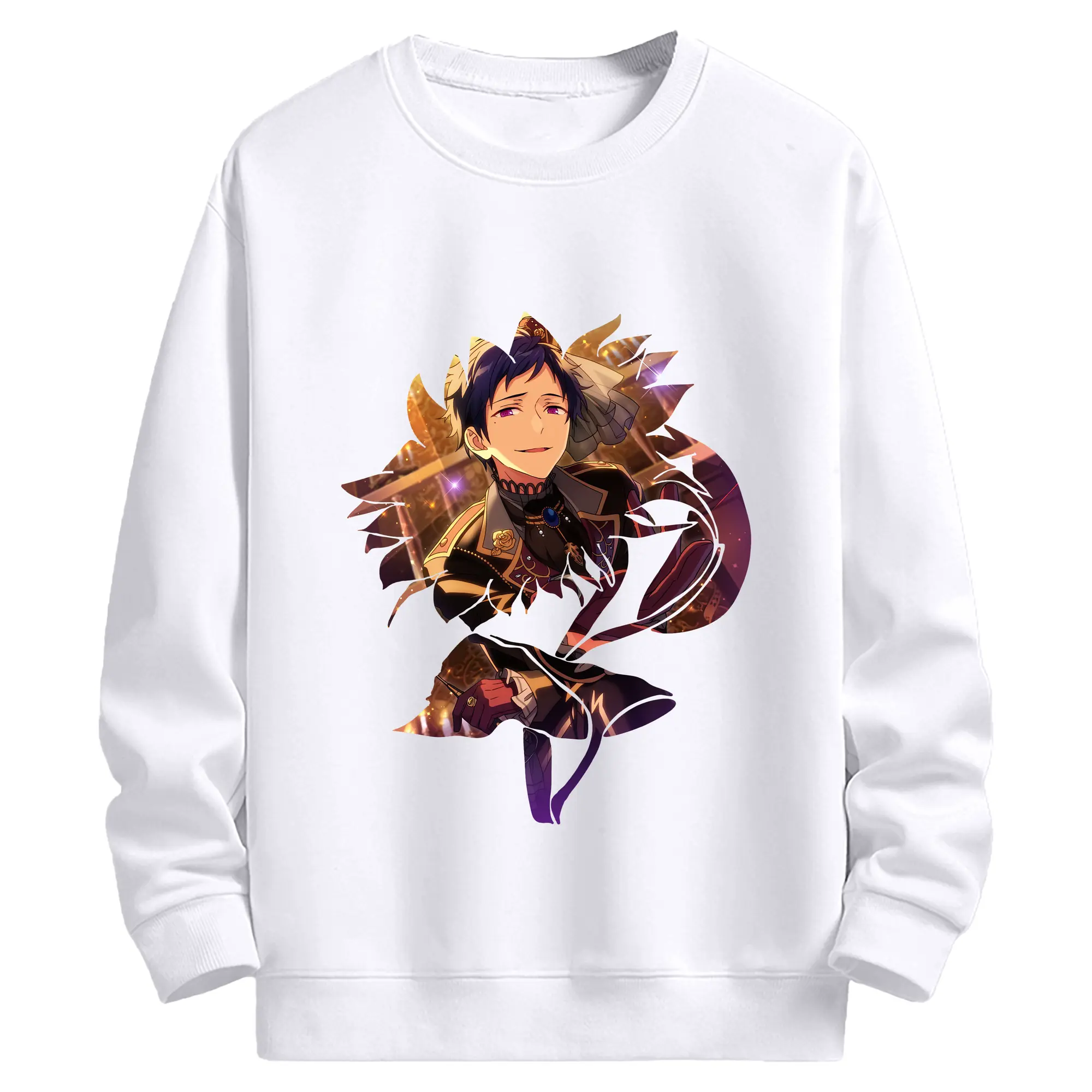 あんさん ぶる グッズ fine 伏見弓弦 - 高品質 クルーネック スウェット ・ コットン59％ ポリエステル41％ ・ ユニセックス 長袖 トレーナー ・ カジュアル デイリー スポーツ 散歩用