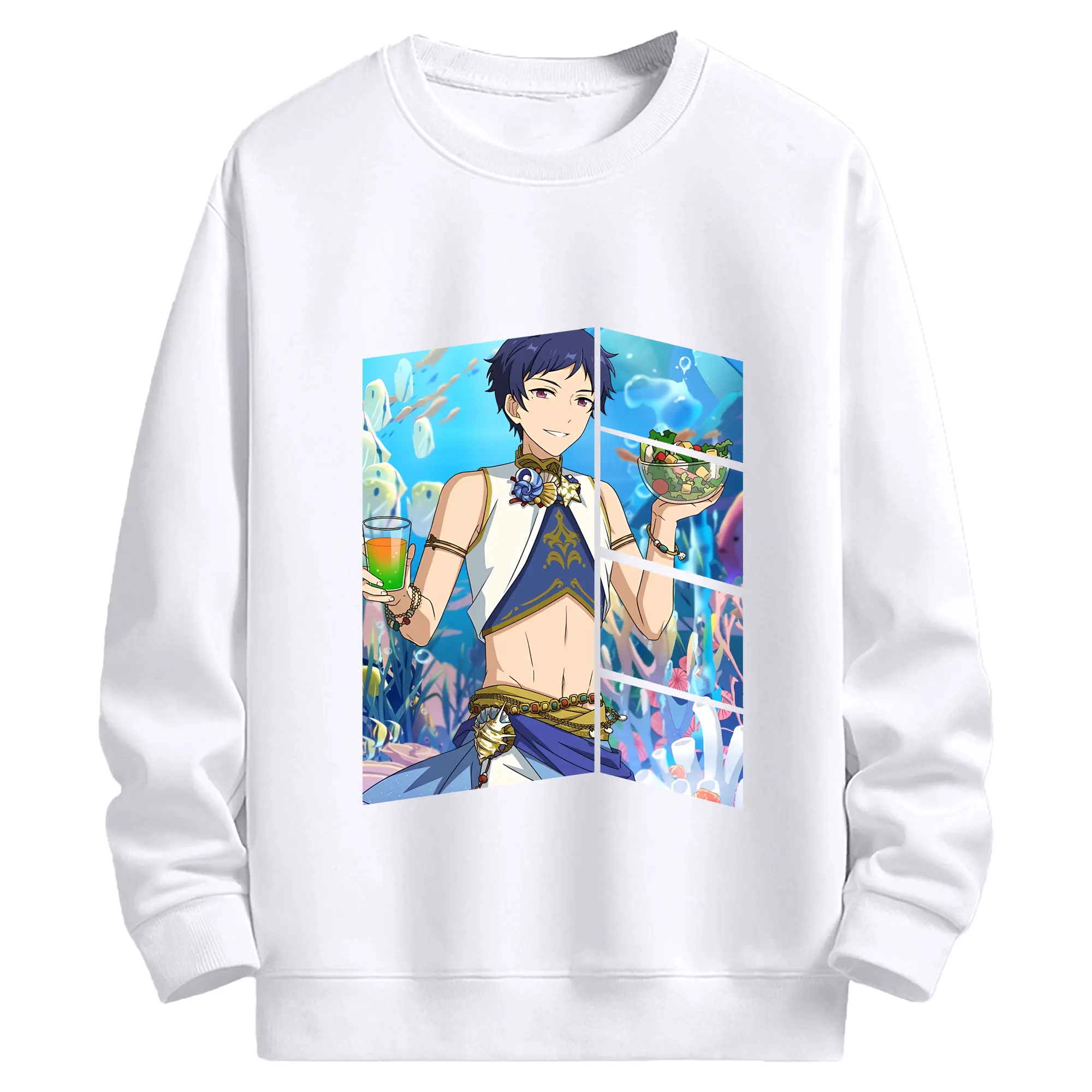 あんさん ぶる グッズ fine 伏見弓弦 - 高品質 クルーネック スウェット ・ コットン59％ ポリエステル41％ ・ ユニセックス 長袖 トレーナー ・ カジュアル デイリー スポーツ 散歩用