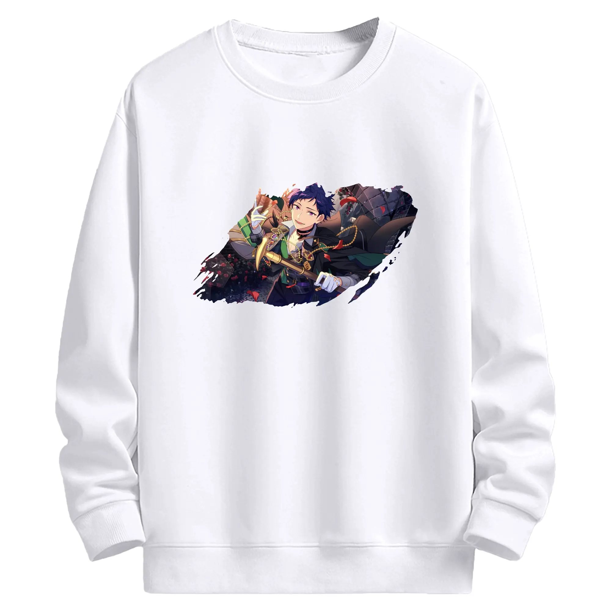 あんさん ぶる グッズ fine 伏見弓弦 - 高品質 クルーネック スウェット ・ コットン59％ ポリエステル41％ ・ ユニセックス 長袖 トレーナー ・ カジュアル デイリー スポーツ 散歩用