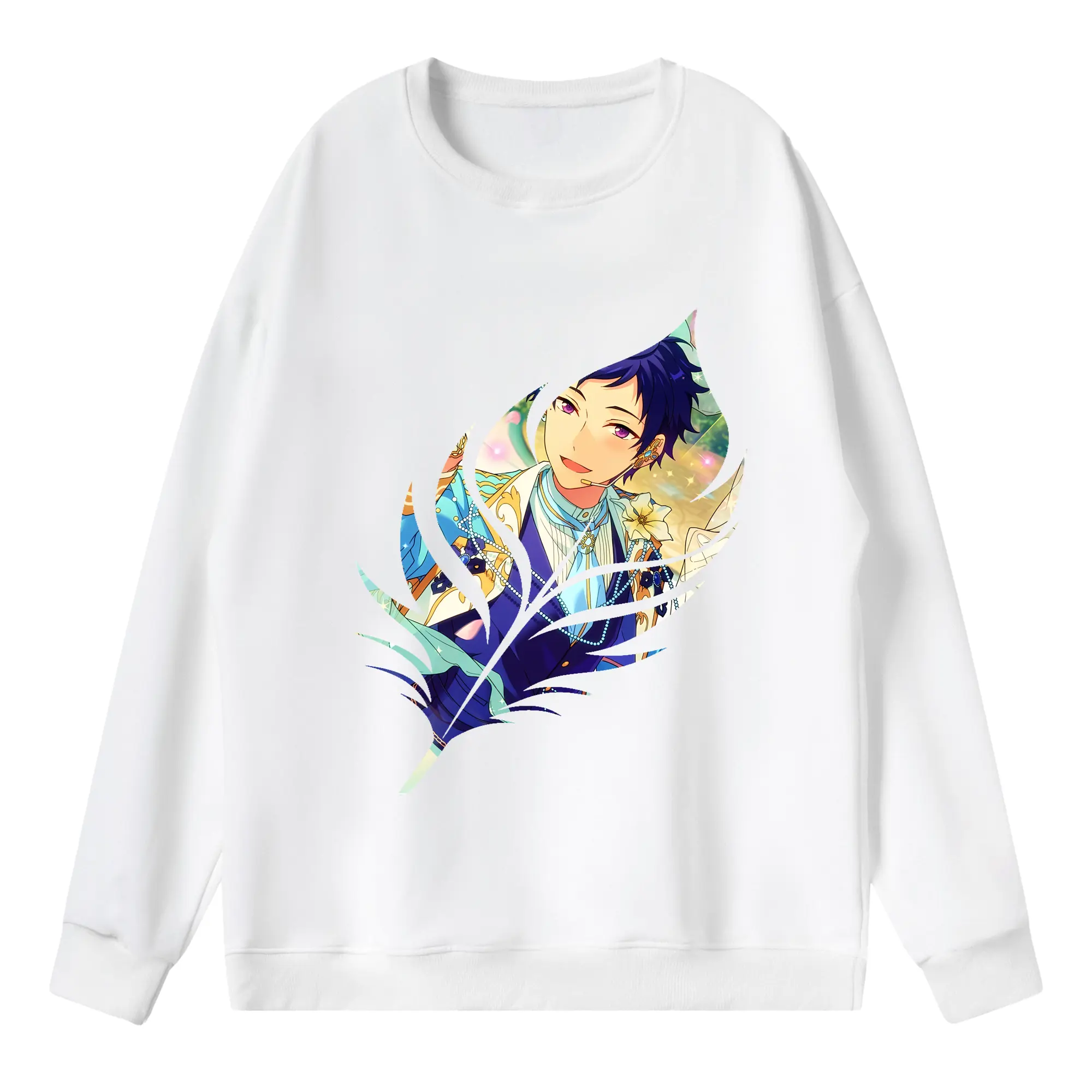 あんさん ぶる グッズ fine 伏見弓弦 - 薄手 クルーネック スウェット 裏毛260g · ポリエステル 春秋向け カジュアル 男女兼用 · トレーナー デイリー スポーツ 散歩に最適