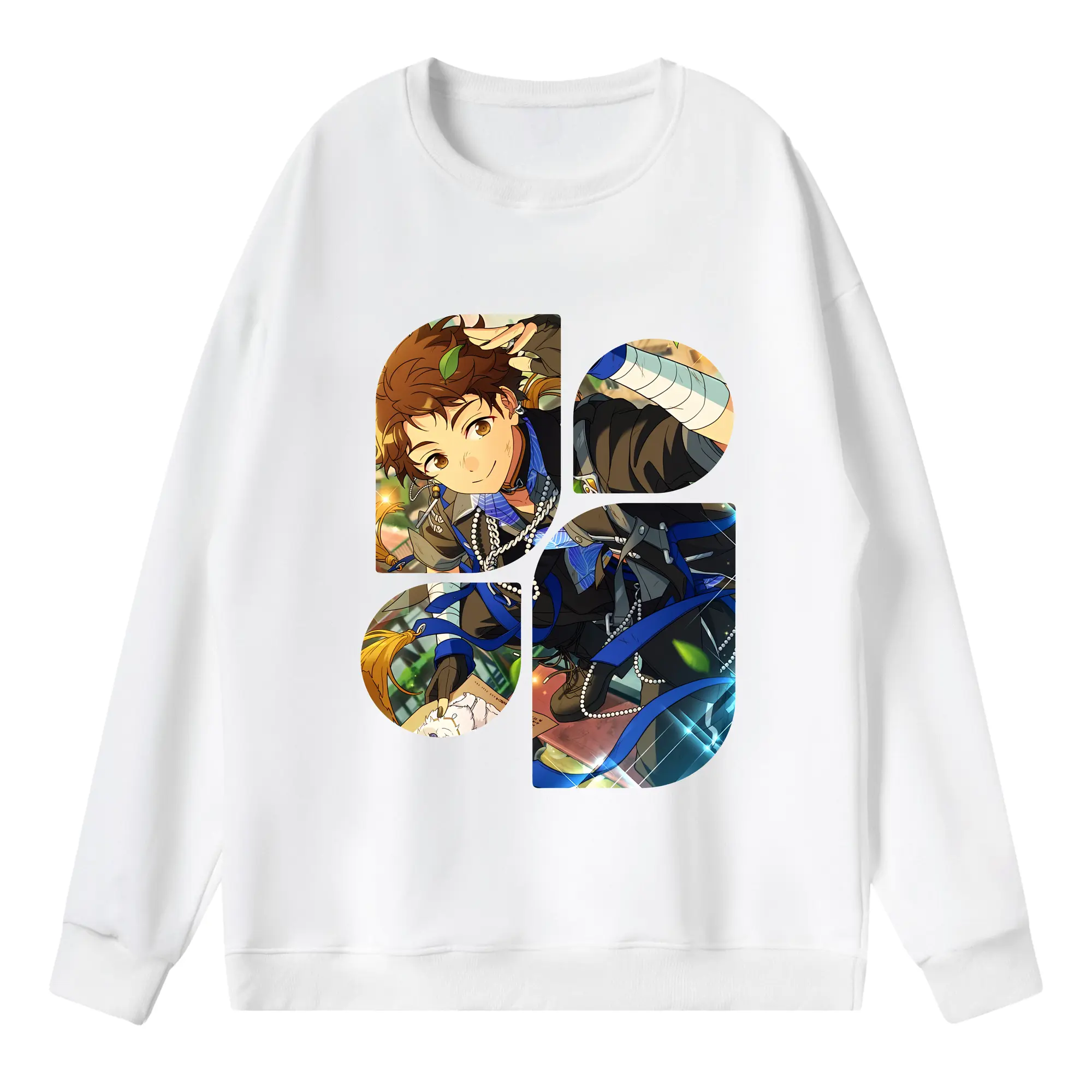 あんさん ぶる グッズ fine 伏見弓弦 - 薄手 クルーネック スウェット 裏毛260g · ポリエステル 春秋向け カジュアル 男女兼用 · トレーナー デイリー スポーツ 散歩に最適