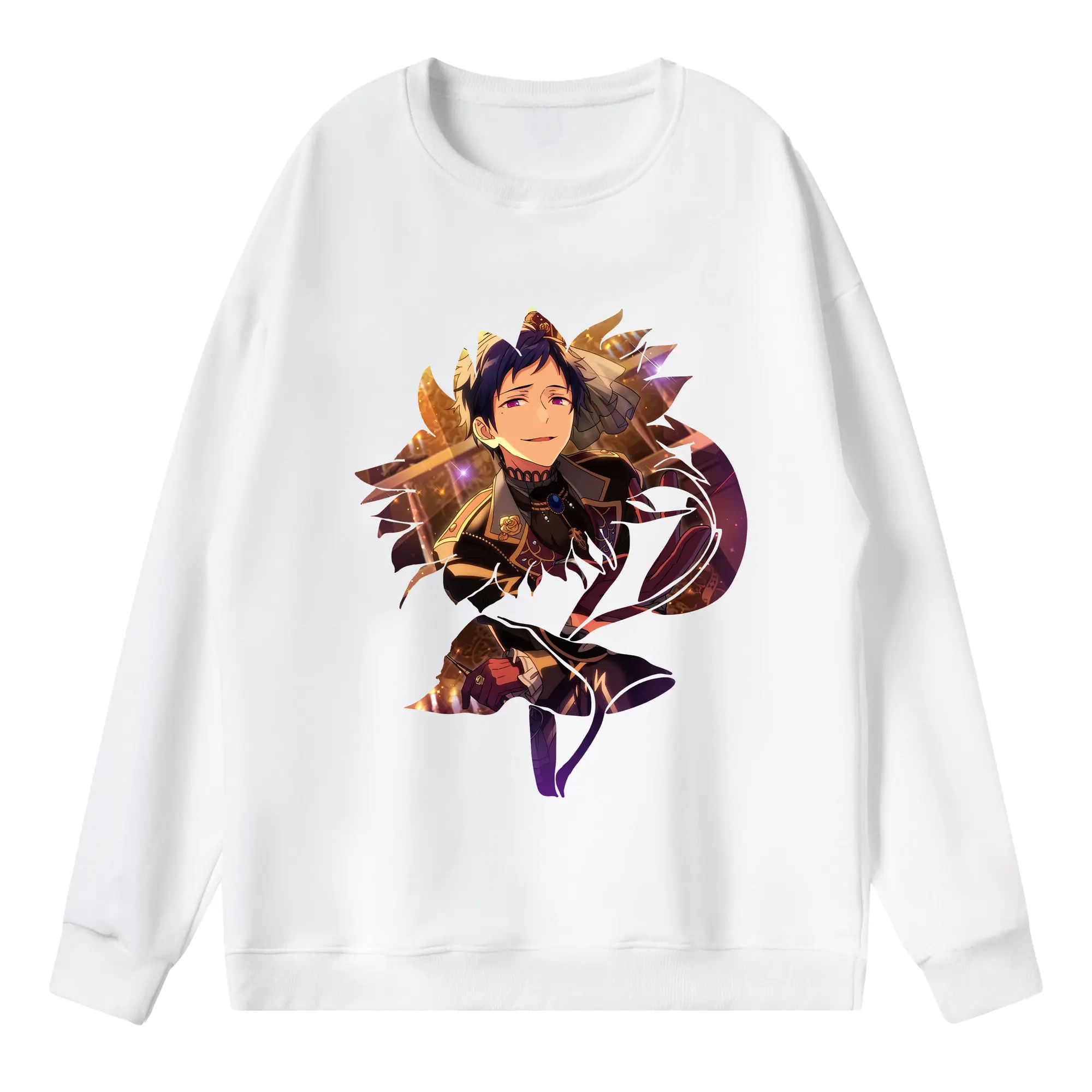 あんさん ぶる グッズ fine 伏見弓弦 - 薄手 クルーネック スウェット 裏毛260g · ポリエステル 春秋向け カジュアル 男女兼用 · トレーナー デイリー スポーツ 散歩に最適