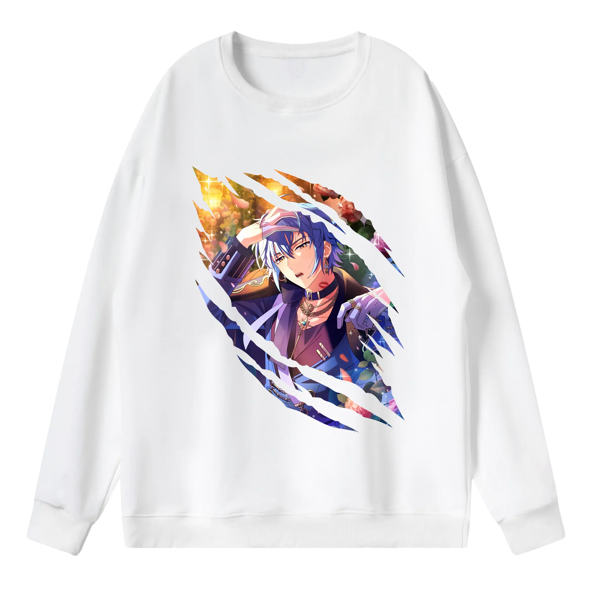 あんさん ぶる グッズ fine 伏見弓弦 - 薄手 クルーネック スウェット 裏毛260g · ポリエステル 春秋向け カジュアル 男女兼用 · トレーナー デイリー スポーツ 散歩に最適