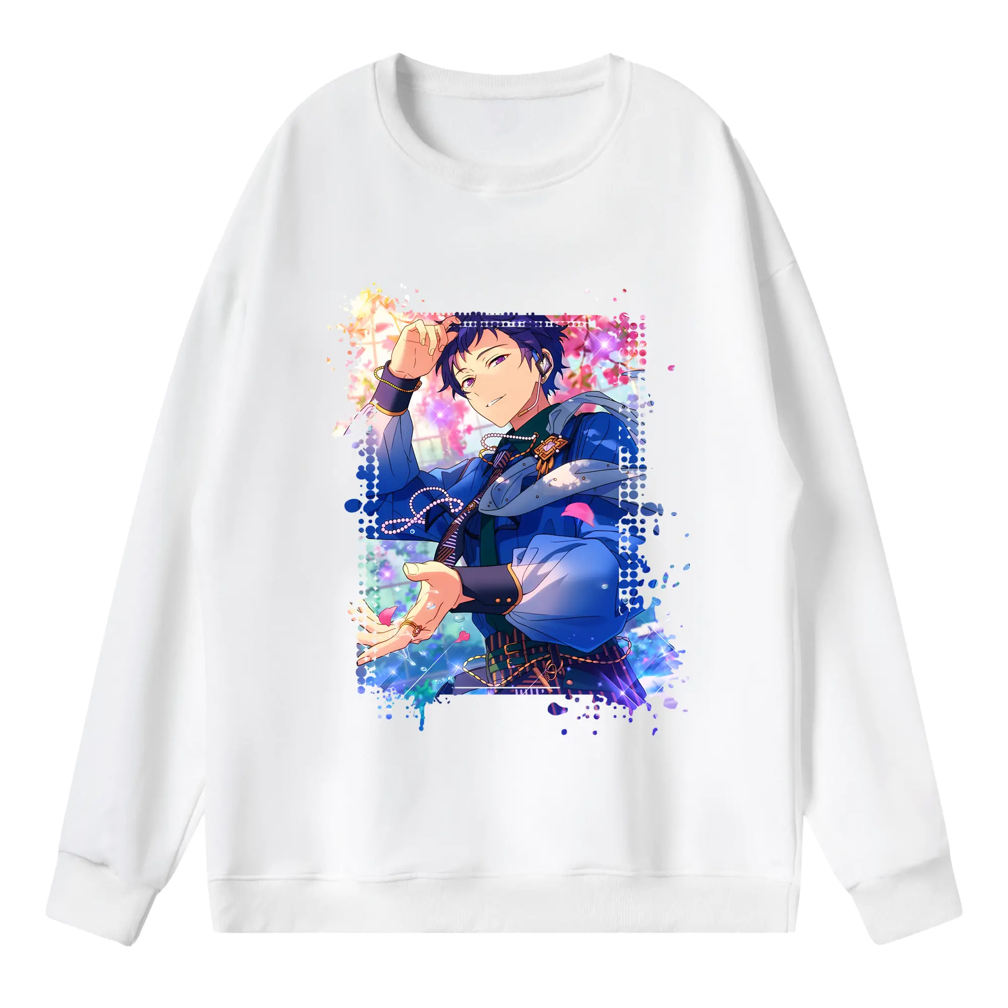 あんさん ぶる グッズ fine 伏見弓弦 - 薄手 クルーネック スウェット 裏毛260g · ポリエステル 春秋向け カジュアル 男女兼用 · トレーナー デイリー スポーツ 散歩に最適