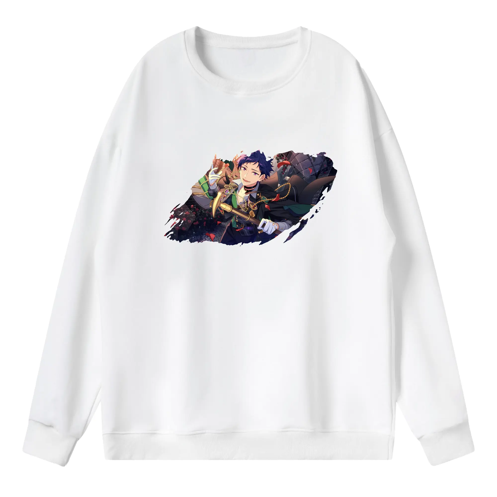 あんさん ぶる グッズ fine 伏見弓弦 - 薄手 クルーネック スウェット 裏毛260g · ポリエステル 春秋向け カジュアル 男女兼用 · トレーナー デイリー スポーツ 散歩に最適