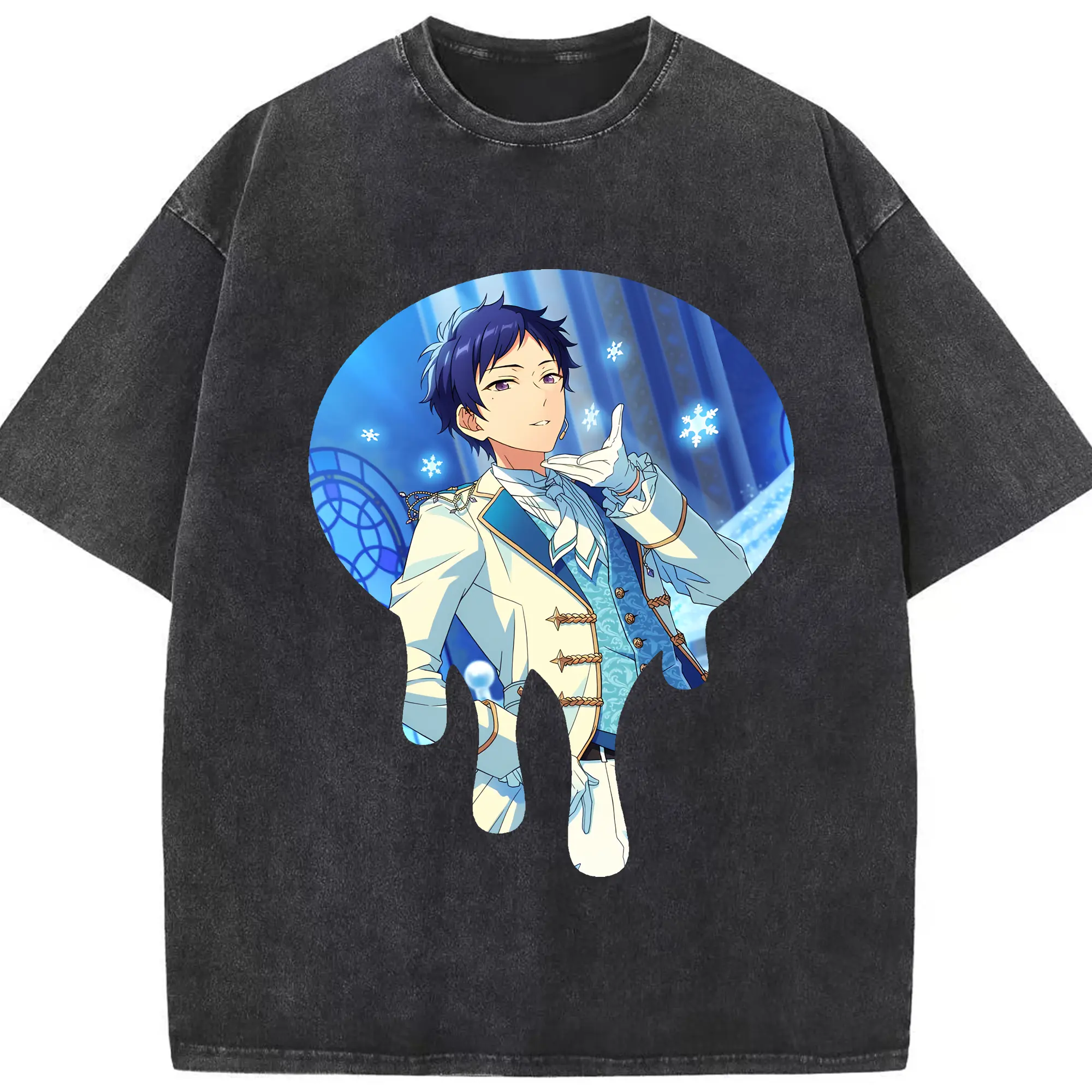 あんさん ぶる グッズ fine 伏見弓弦 - 綿100％ ヴィンテージ風 半袖Tシャツ ・ フロントプリント ・ 柔らか肌触り ・ 通気性 快適 ・ スポーツ カジュアル 外出用