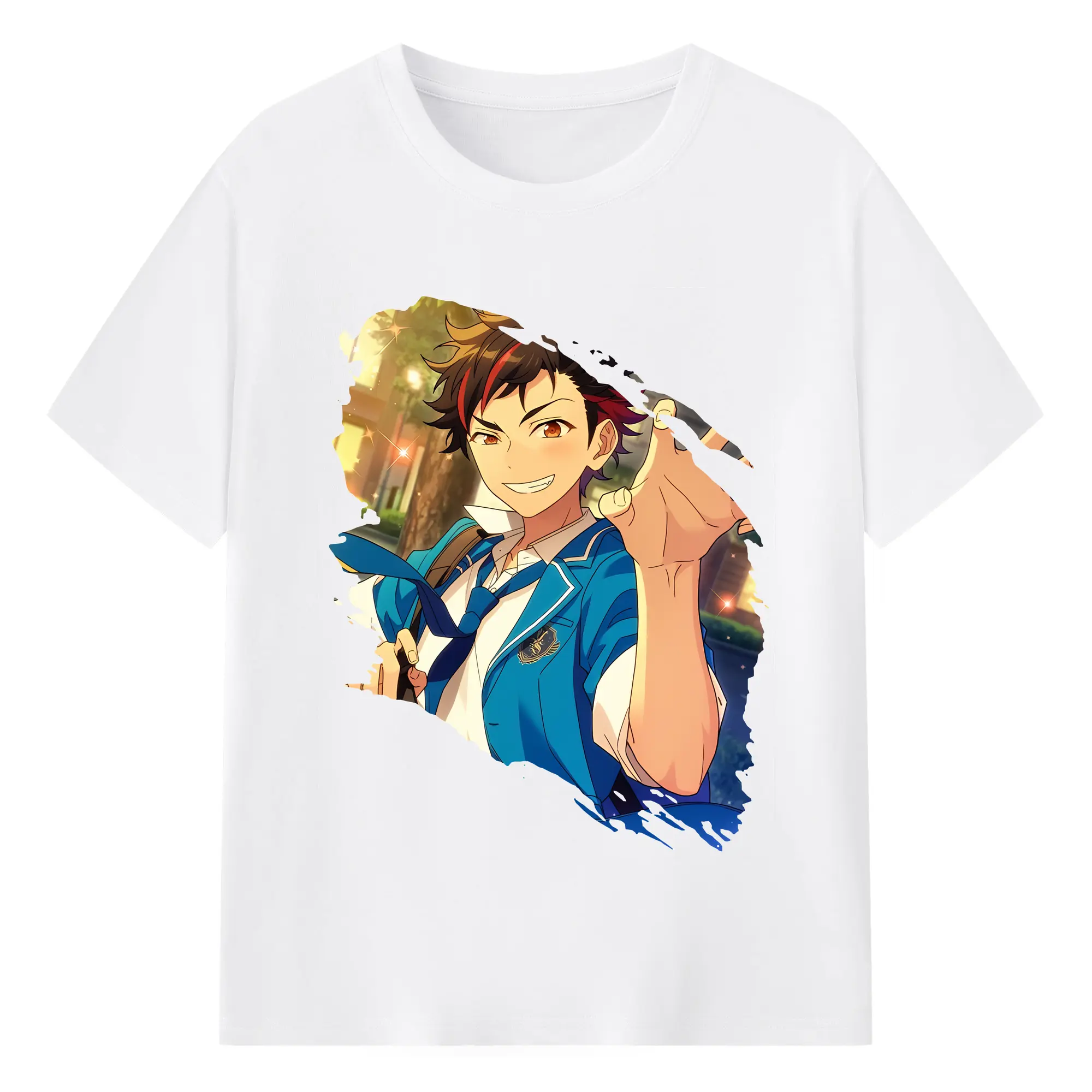 あんさん ぶる グッズ 流星隊 南雲鉄虎 - 綿100％ 半袖Tシャツ ・ フロントプリント ・ 快適 通気性 ・ 日常使い 散歩 スポーツ用