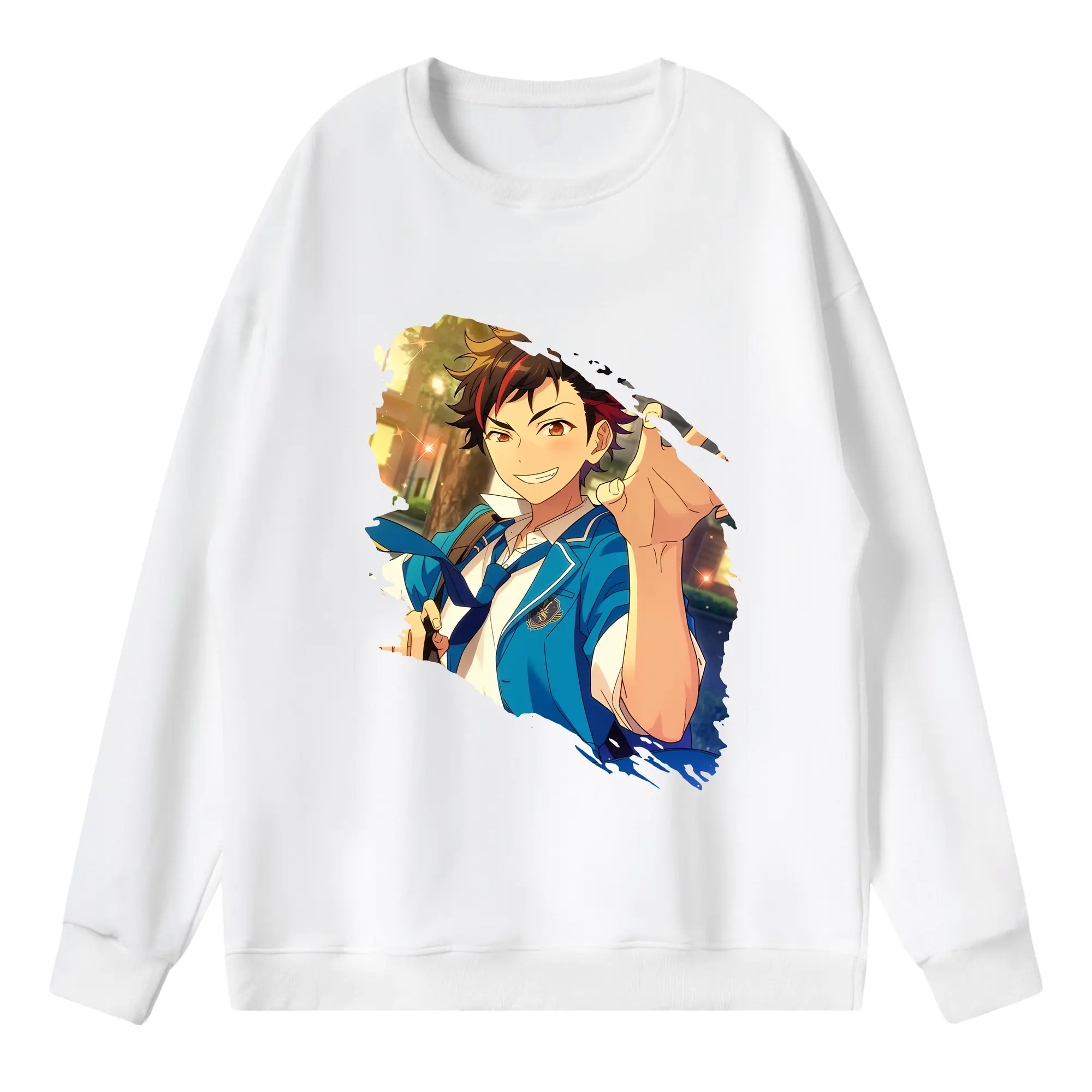 あんさん ぶる グッズ 流星隊 南雲鉄虎 - 薄手 クルーネック スウェット 裏毛260g · ポリエステル 春秋向け カジュアル 男女兼用 · トレーナー デイリー スポーツ 散歩に最適