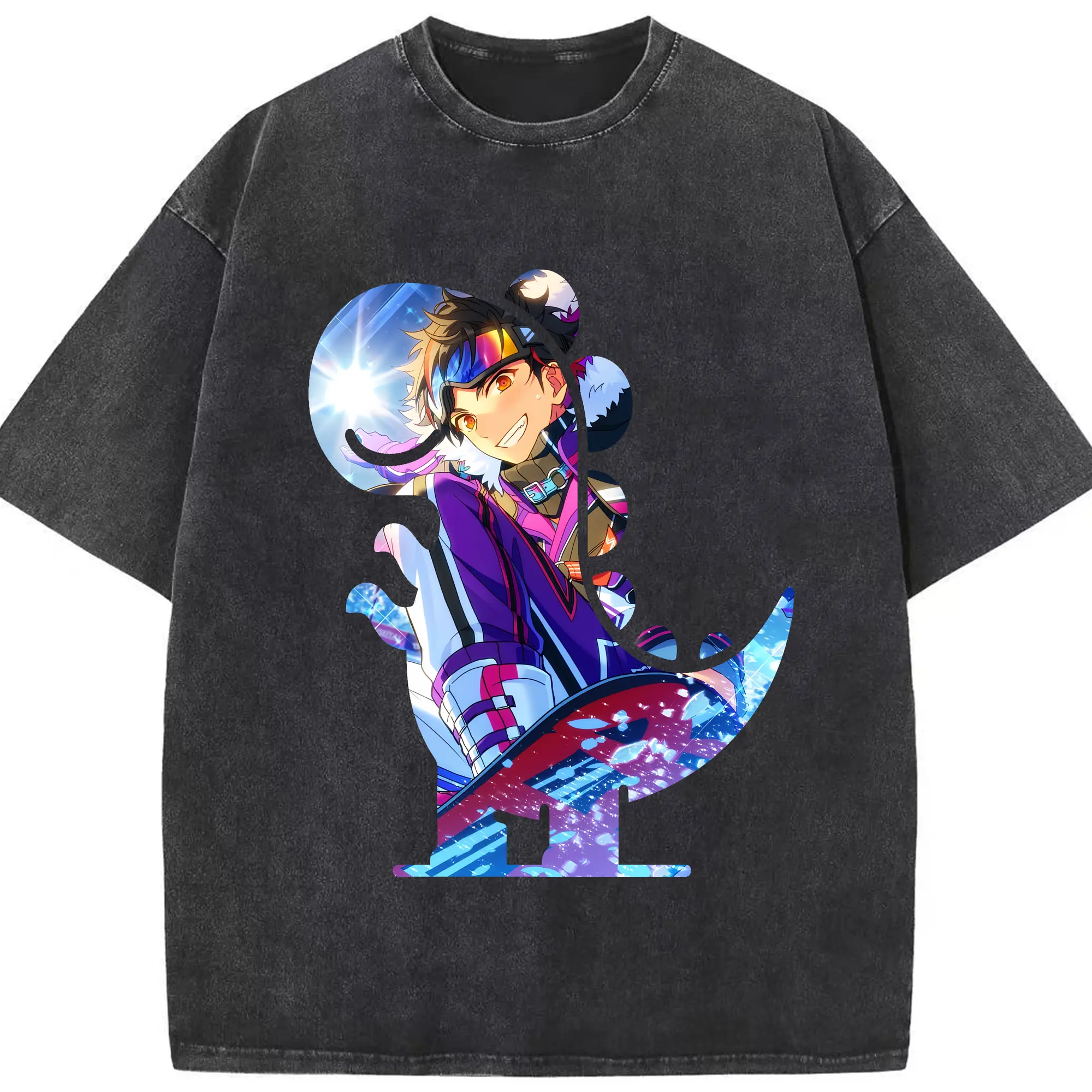 あんさん ぶる グッズ 流星隊 南雲鉄虎 - 綿100％ ヴィンテージ風 半袖Tシャツ ・ フロントプリント ・ 柔らか肌触り ・ 通気性 快適 ・ スポーツ カジュアル 外出用