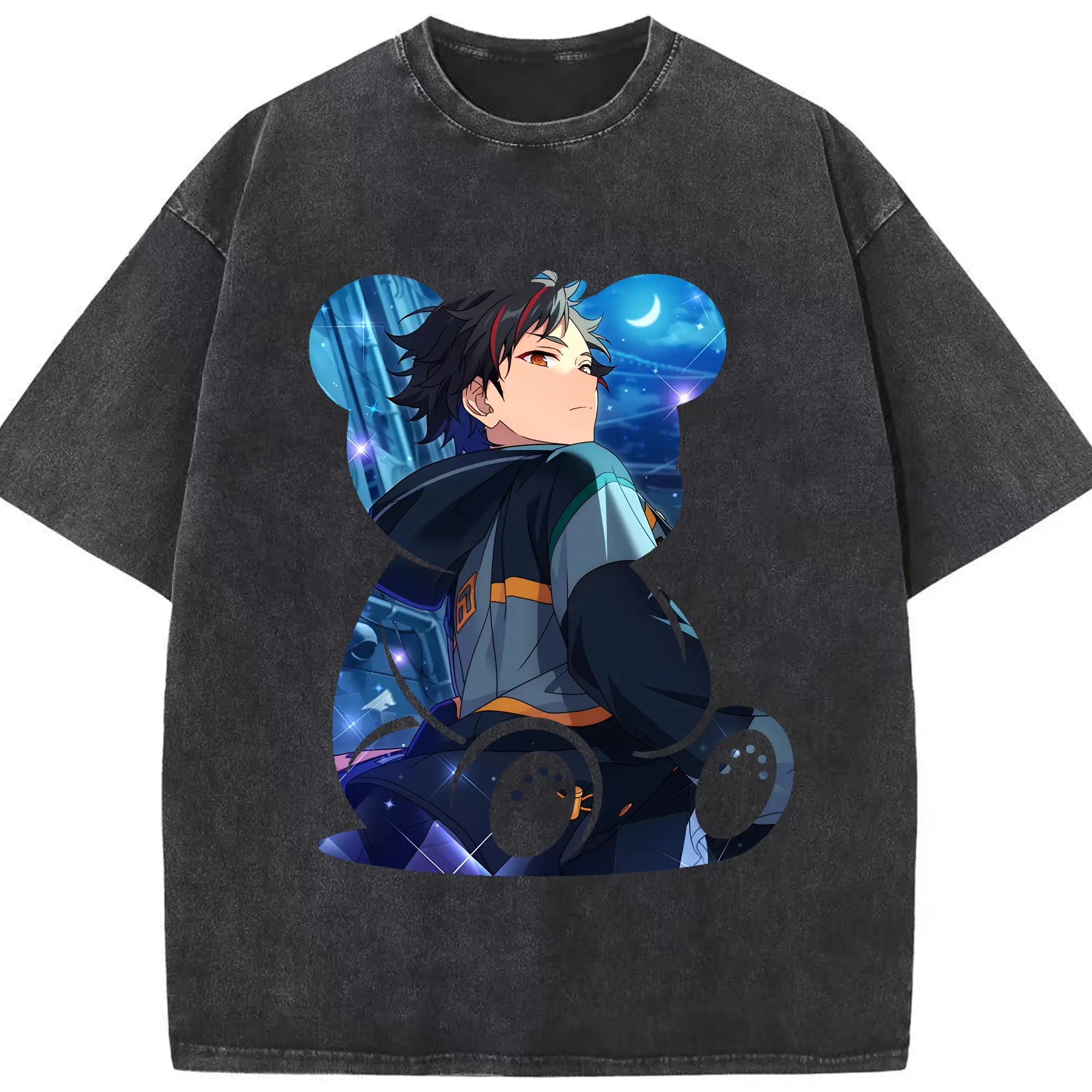 あんさん ぶる グッズ 流星隊 南雲鉄虎 - 綿100％ ヴィンテージ風 半袖Tシャツ ・ フロントプリント ・ 柔らか肌触り ・ 通気性 快適 ・ スポーツ カジュアル 外出用