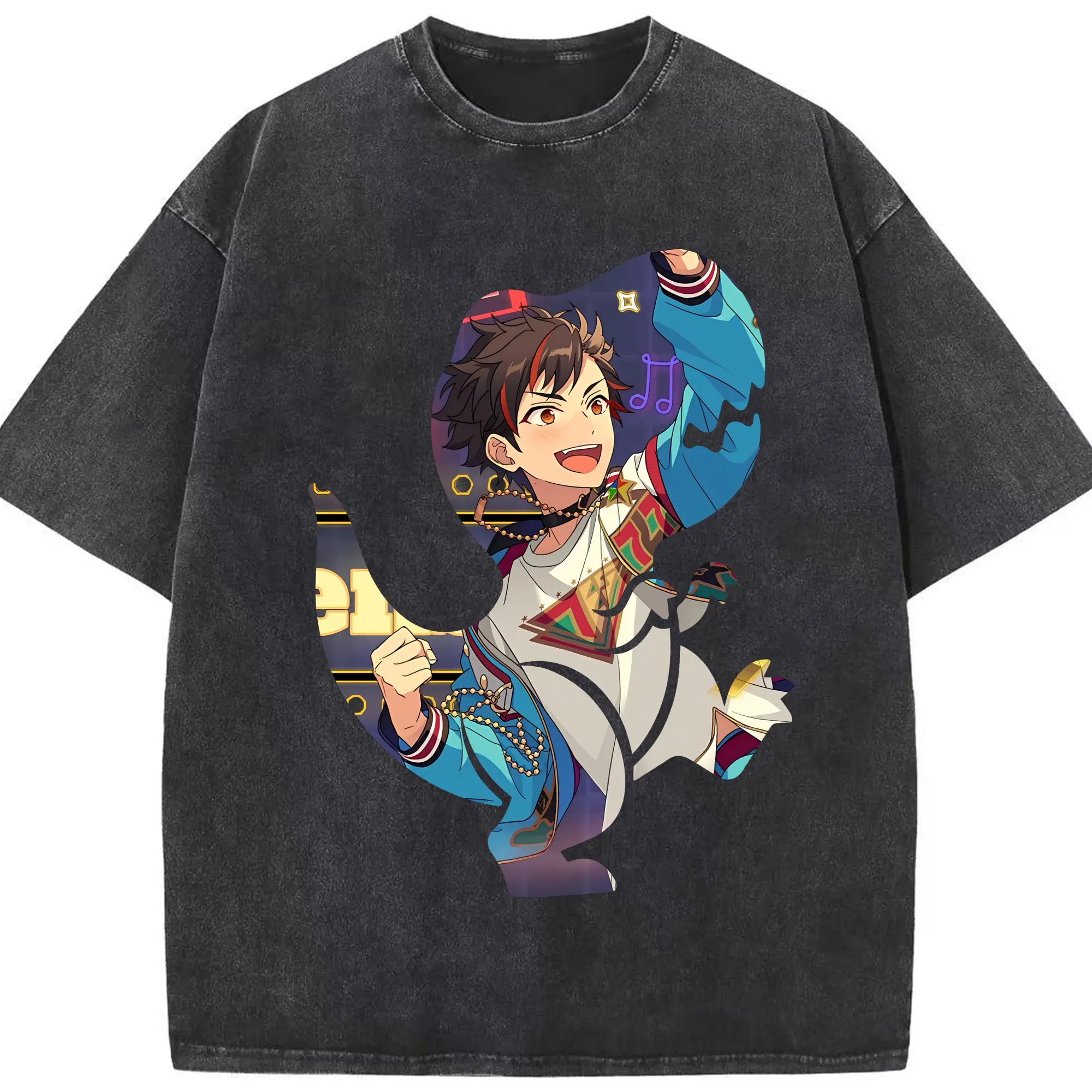 あんさん ぶる グッズ 流星隊 南雲鉄虎 - 綿100％ ヴィンテージ風 半袖Tシャツ ・ フロントプリント ・ 柔らか肌触り ・ 通気性 快適 ・ スポーツ カジュアル 外出用