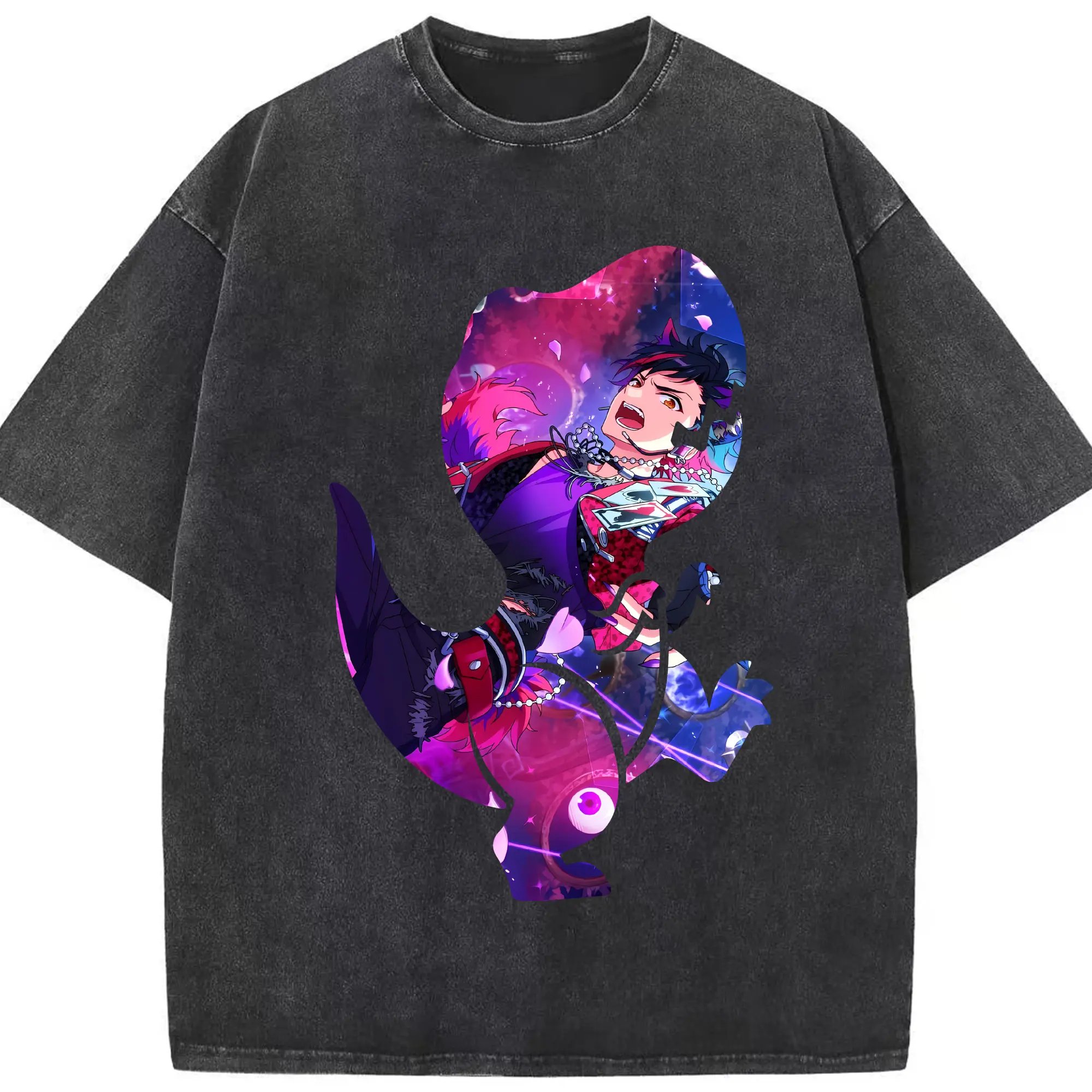 あんさん ぶる グッズ 流星隊 南雲鉄虎 - 綿100％ ヴィンテージ風 半袖Tシャツ ・ フロントプリント ・ 柔らか肌触り ・ 通気性 快適 ・ スポーツ カジュアル 外出用