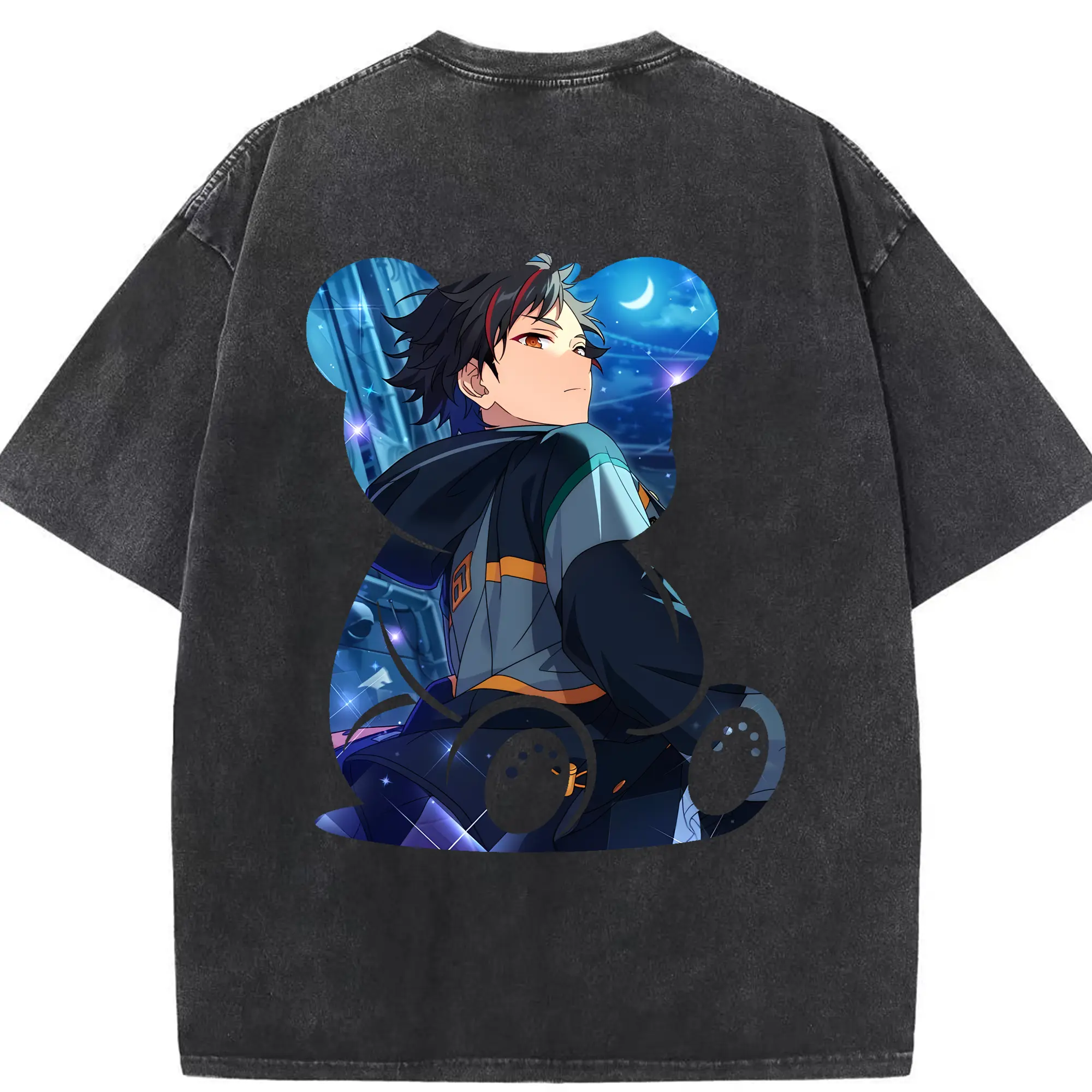 あんさん ぶる グッズ 流星隊 南雲鉄虎 - 綿100％ ヴィンテージ風 半袖Tシャツ ・ 背面プリント ・ 柔らか肌触り ・ 通気性 快適 ・ スポーツ カジュアル 外出用