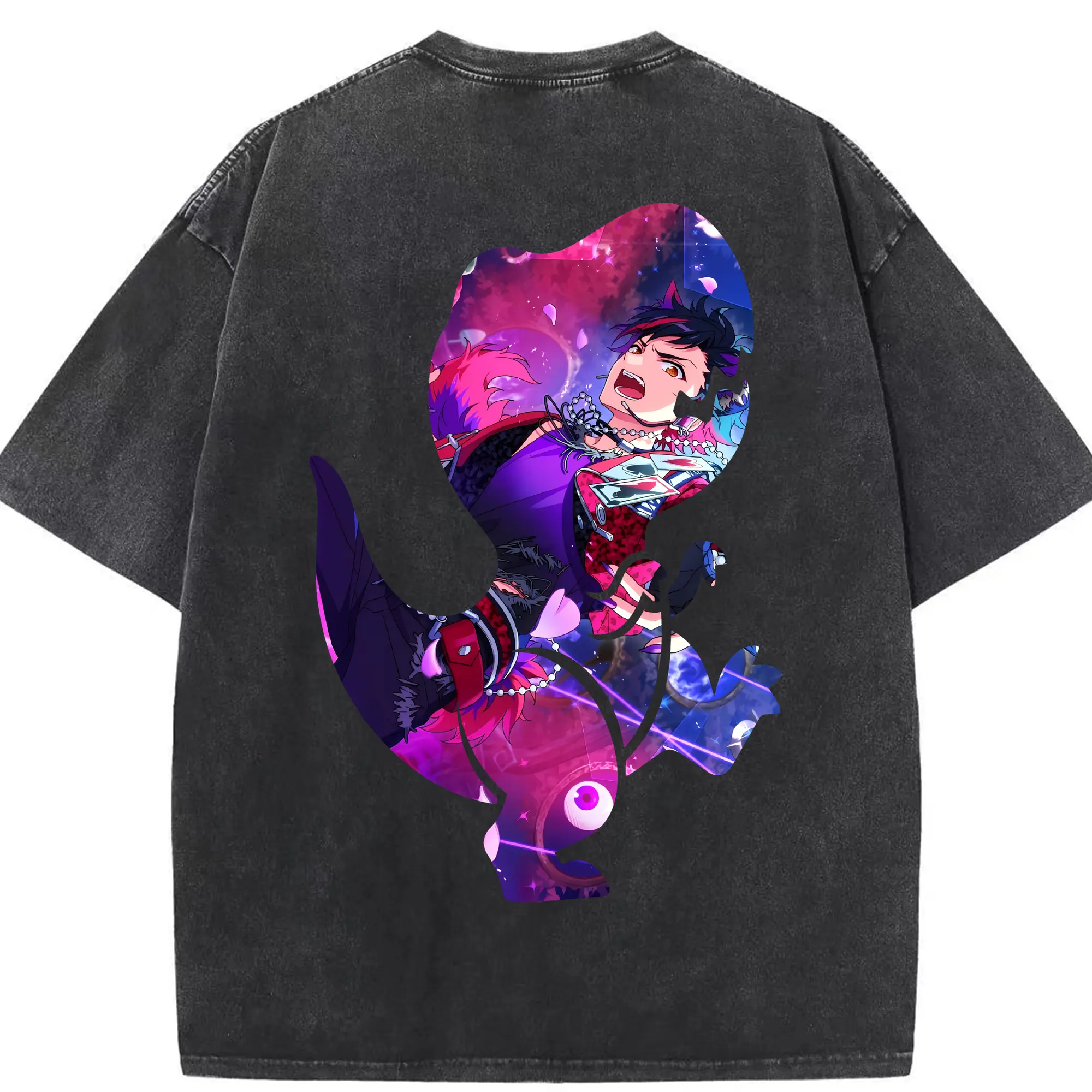 あんさん ぶる グッズ 流星隊 南雲鉄虎 - 綿100％ ヴィンテージ風 半袖Tシャツ ・ 背面プリント ・ 柔らか肌触り ・ 通気性 快適 ・ スポーツ カジュアル 外出用