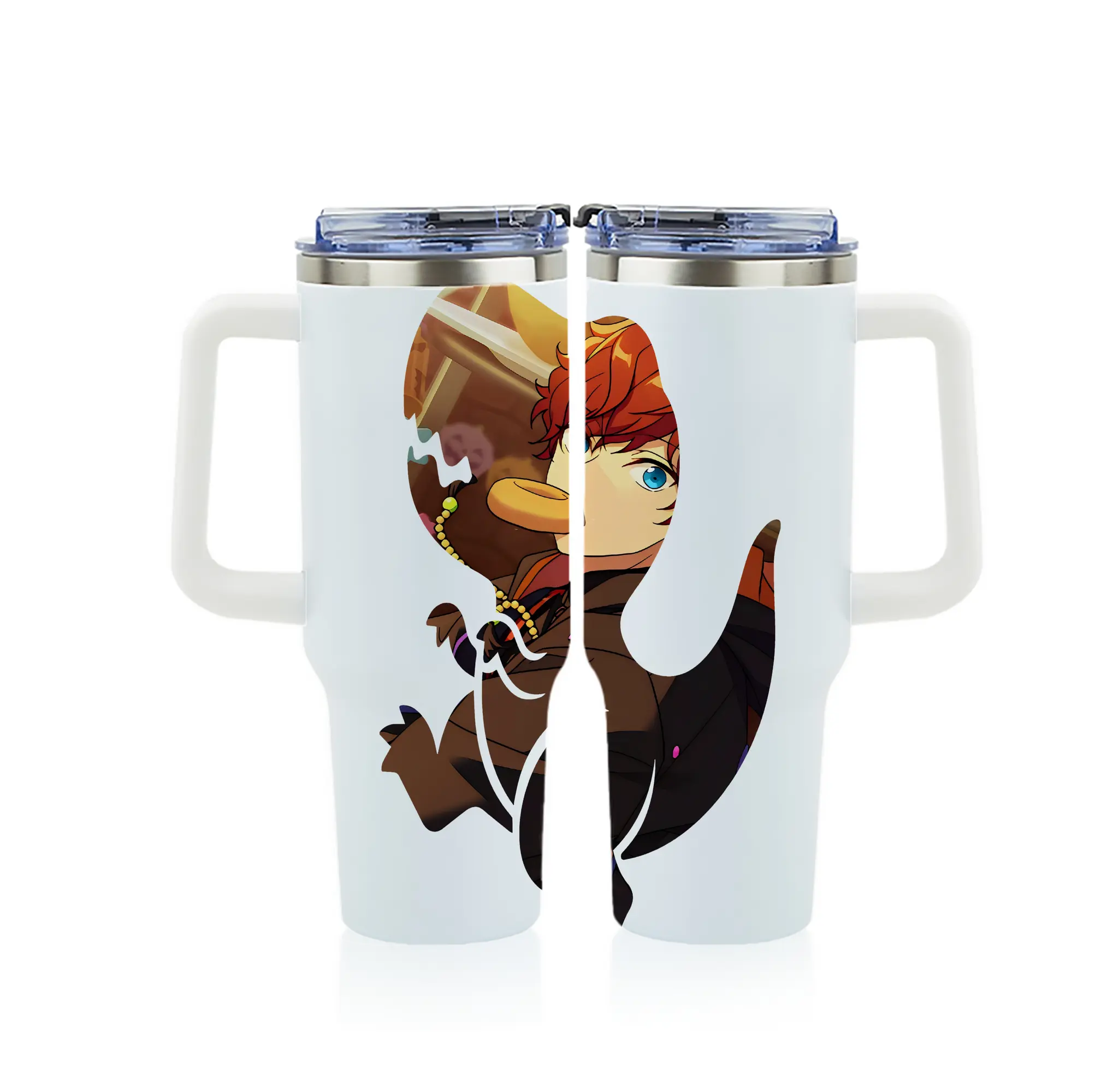 あんさん ぶる グッズ ALKALOID 天城一彩 - 1200mL フルプリント車用タンブラー ・ 304ステンレス 内側 ・ 201ステンレス 外側 ・ 保温 保冷 ・ 通勤 ドライブ アウトドア用