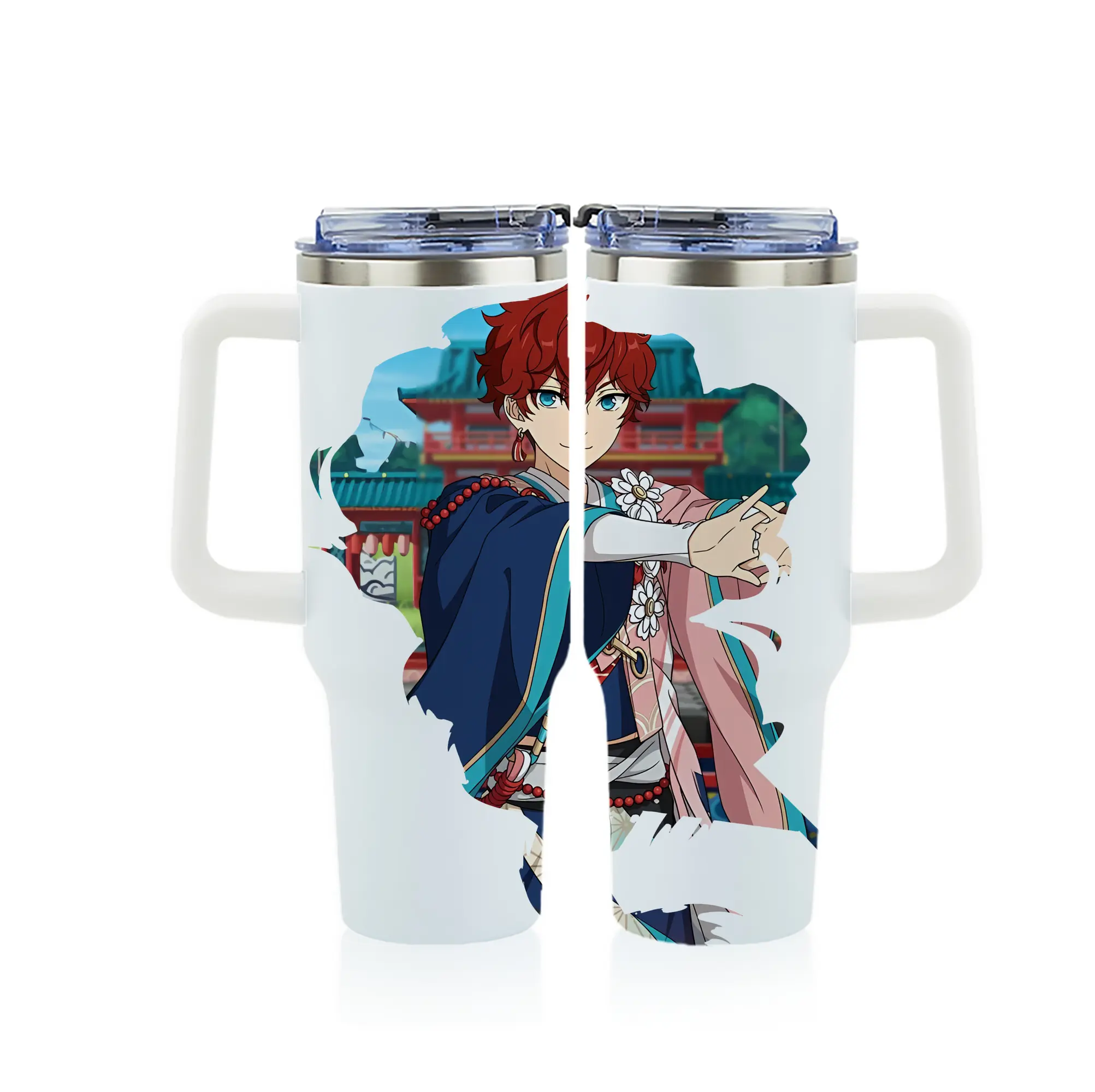 あんさん ぶる グッズ ALKALOID 天城一彩 - 1200mL フルプリント車用タンブラー ・ 304ステンレス 内側 ・ 201ステンレス 外側 ・ 保温 保冷 ・ 通勤 ドライブ アウトドア用