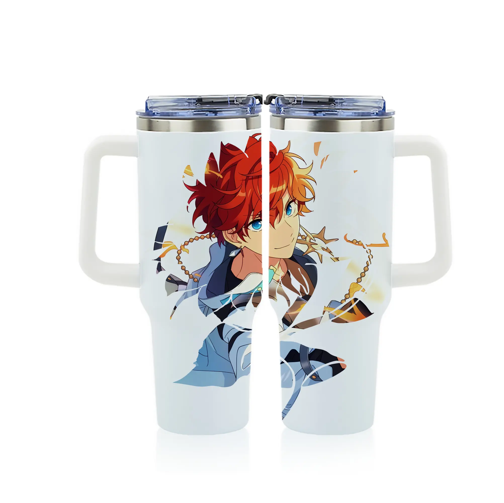 あんさん ぶる グッズ ALKALOID 天城一彩 - 1200mL フルプリント車用タンブラー ・ 304ステンレス 内側 ・ 201ステンレス 外側 ・ 保温 保冷 ・ 通勤 ドライブ アウトドア用