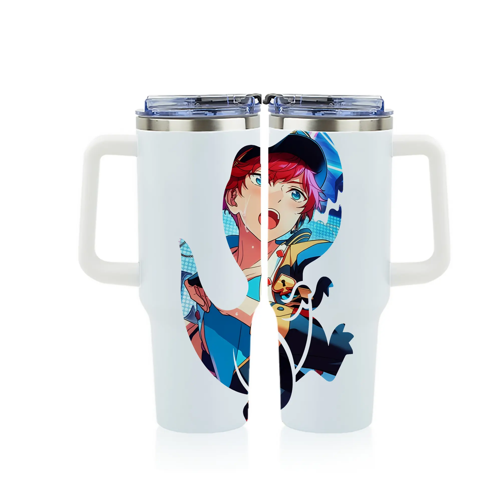 あんさん ぶる グッズ ALKALOID 天城一彩 - 1200mL フルプリント車用タンブラー ・ 304ステンレス 内側 ・ 201ステンレス 外側 ・ 保温 保冷 ・ 通勤 ドライブ アウトドア用