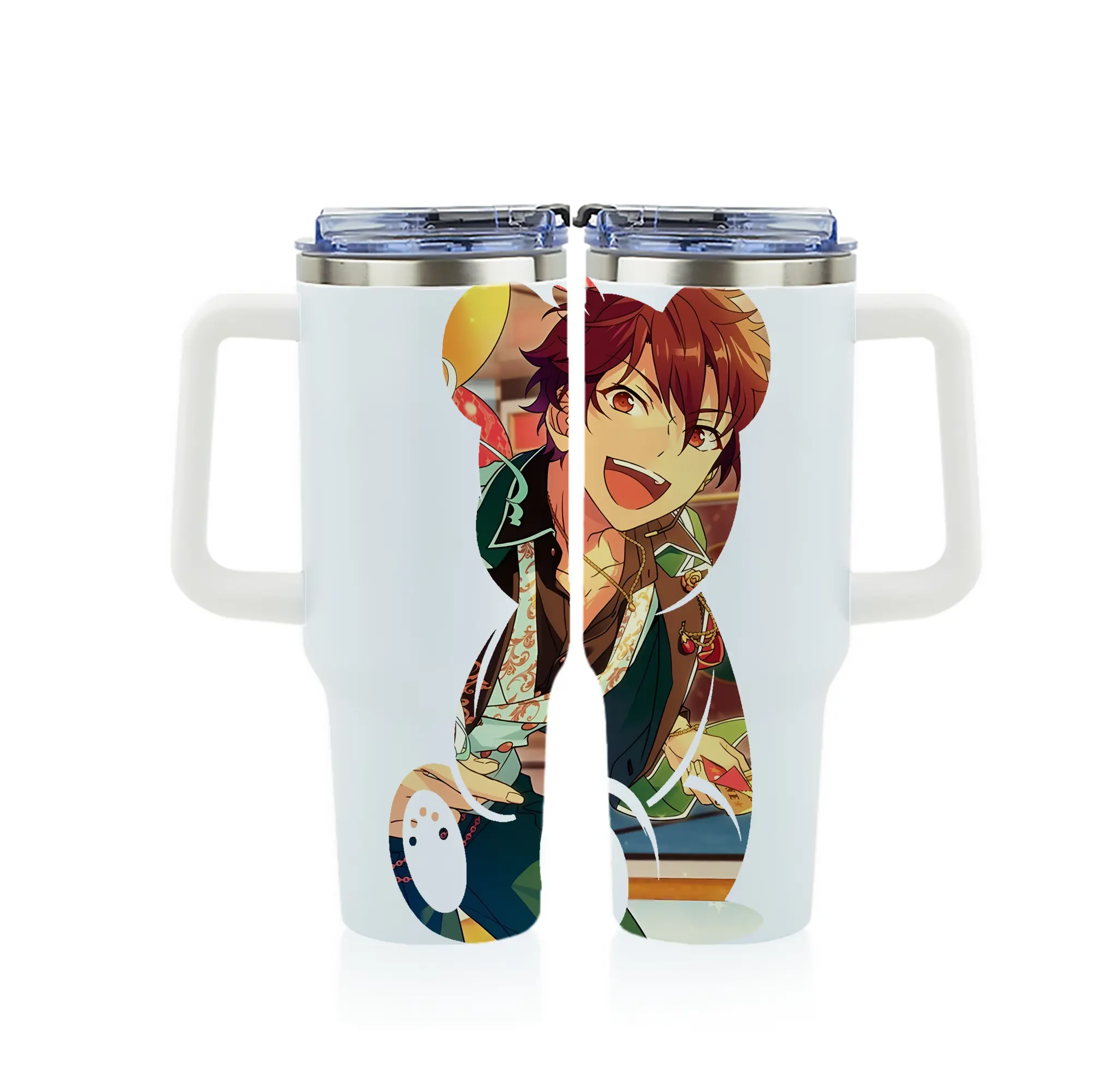 あんさん ぶる グッズ ALKALOID 天城一彩 - 1200mL フルプリント車用タンブラー ・ 304ステンレス 内側 ・ 201ステンレス 外側 ・ 保温 保冷 ・ 通勤 ドライブ アウトドア用