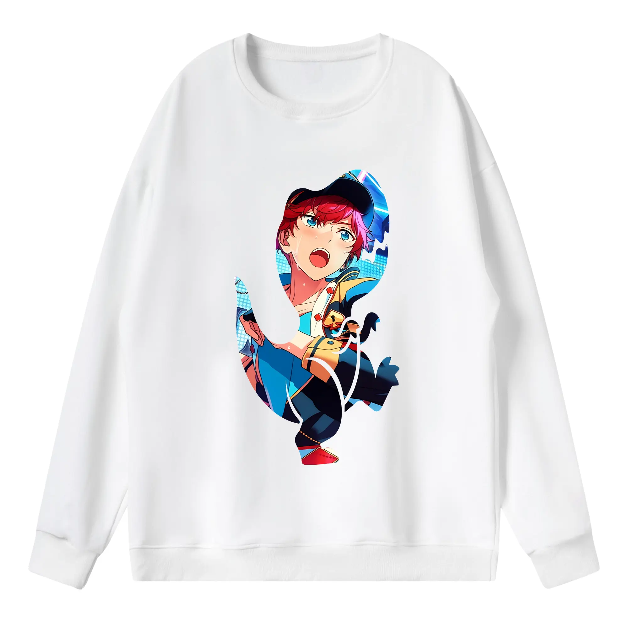 あんさん ぶる グッズ ALKALOID 天城一彩 - 薄手 クルーネック スウェット 裏毛260g · ポリエステル 春秋向け カジュアル 男女兼用 · トレーナー デイリー スポーツ 散歩に最適