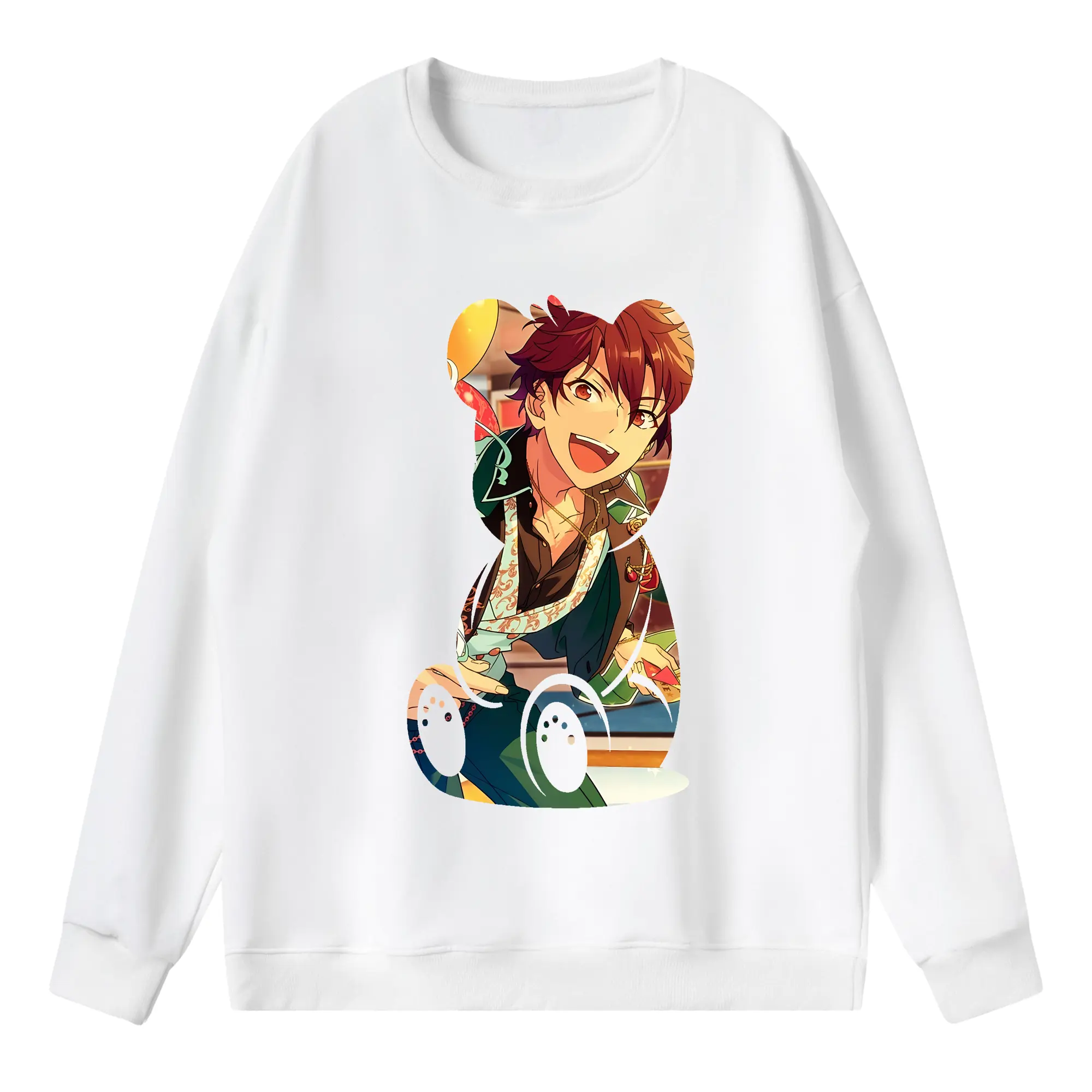 あんさん ぶる グッズ ALKALOID 天城一彩 - 薄手 クルーネック スウェット 裏毛260g · ポリエステル 春秋向け カジュアル 男女兼用 · トレーナー デイリー スポーツ 散歩に最適