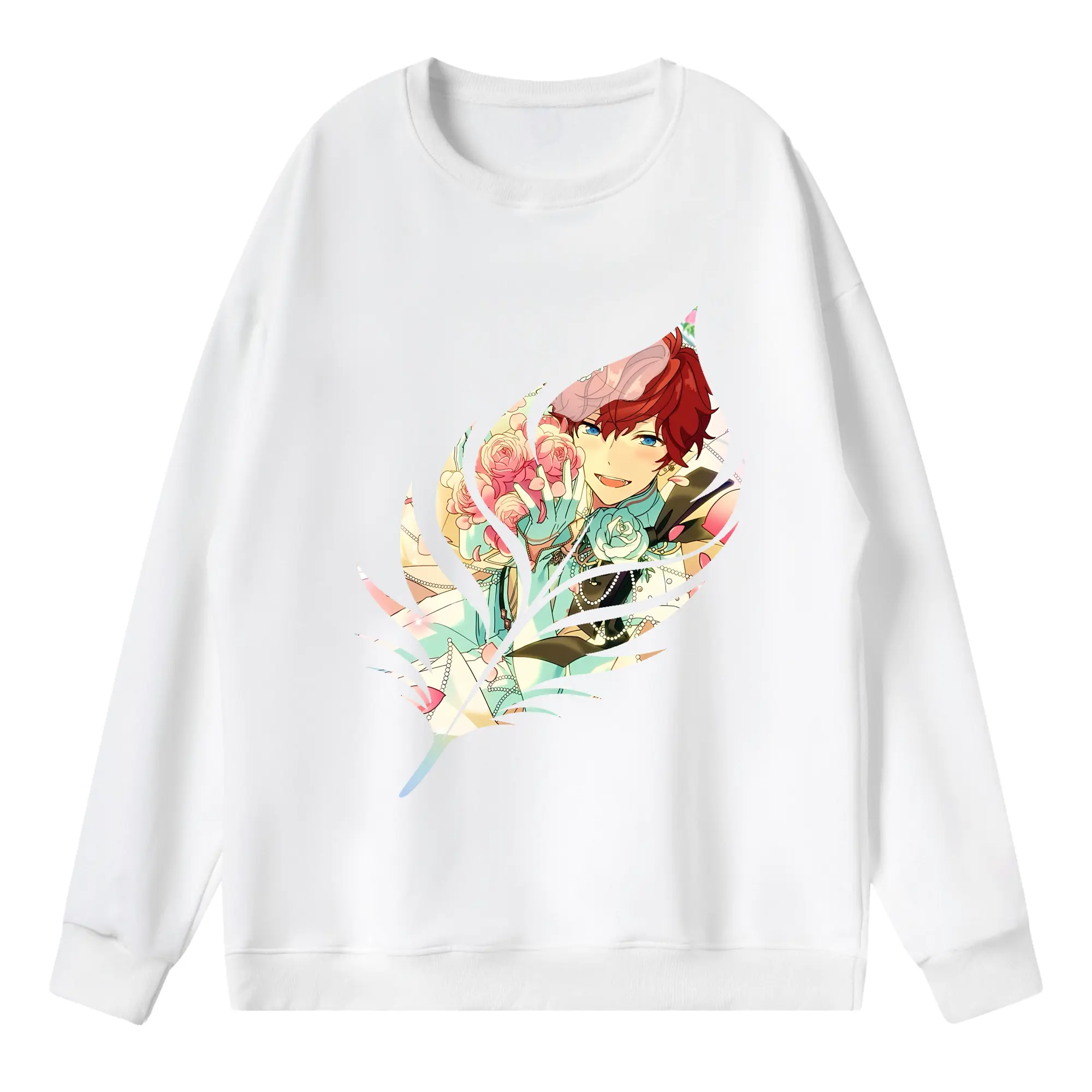 あんさん ぶる グッズ ALKALOID 天城一彩 - 薄手 クルーネック スウェット 裏毛260g · ポリエステル 春秋向け カジュアル 男女兼用 · トレーナー デイリー スポーツ 散歩に最適