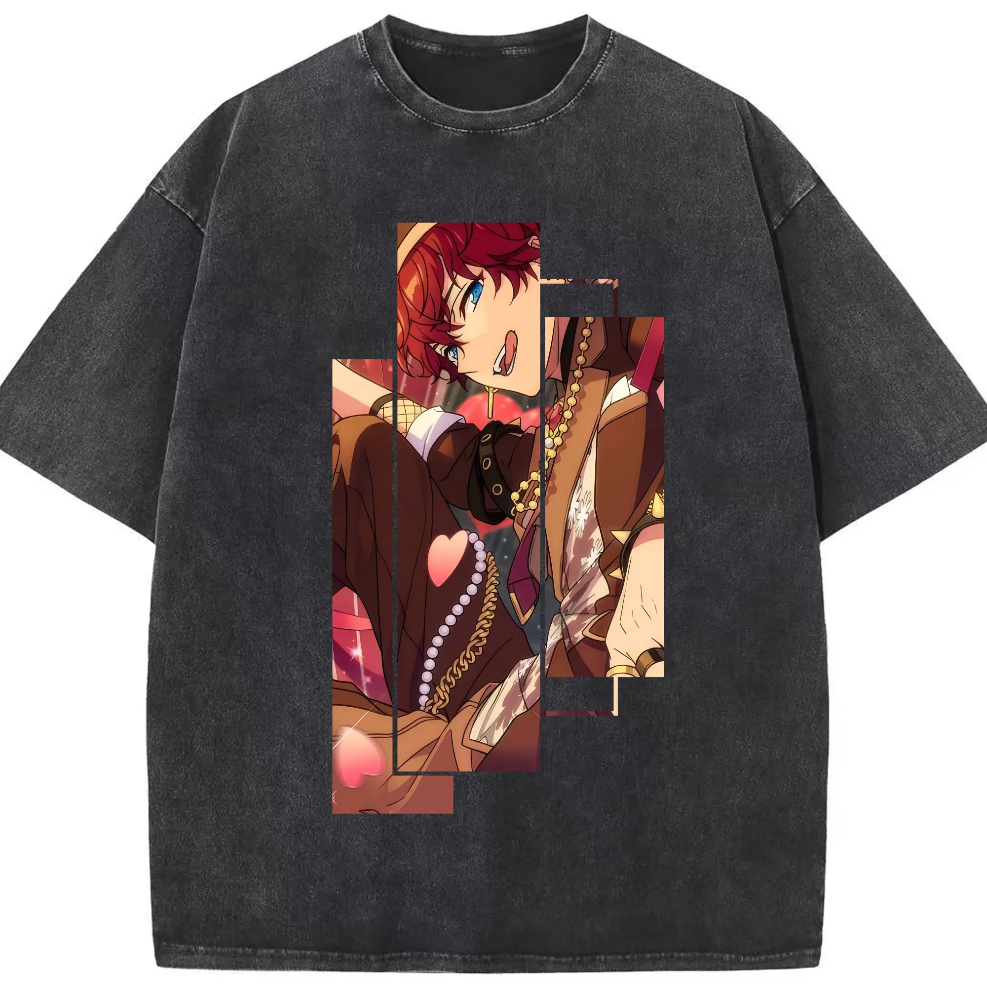 あんさん ぶる グッズ ALKALOID 天城一彩 - 綿100％ ヴィンテージ風 半袖Tシャツ ・ フロントプリント ・ 柔らか肌触り ・ 通気性 快適 ・ スポーツ カジュアル 外出用