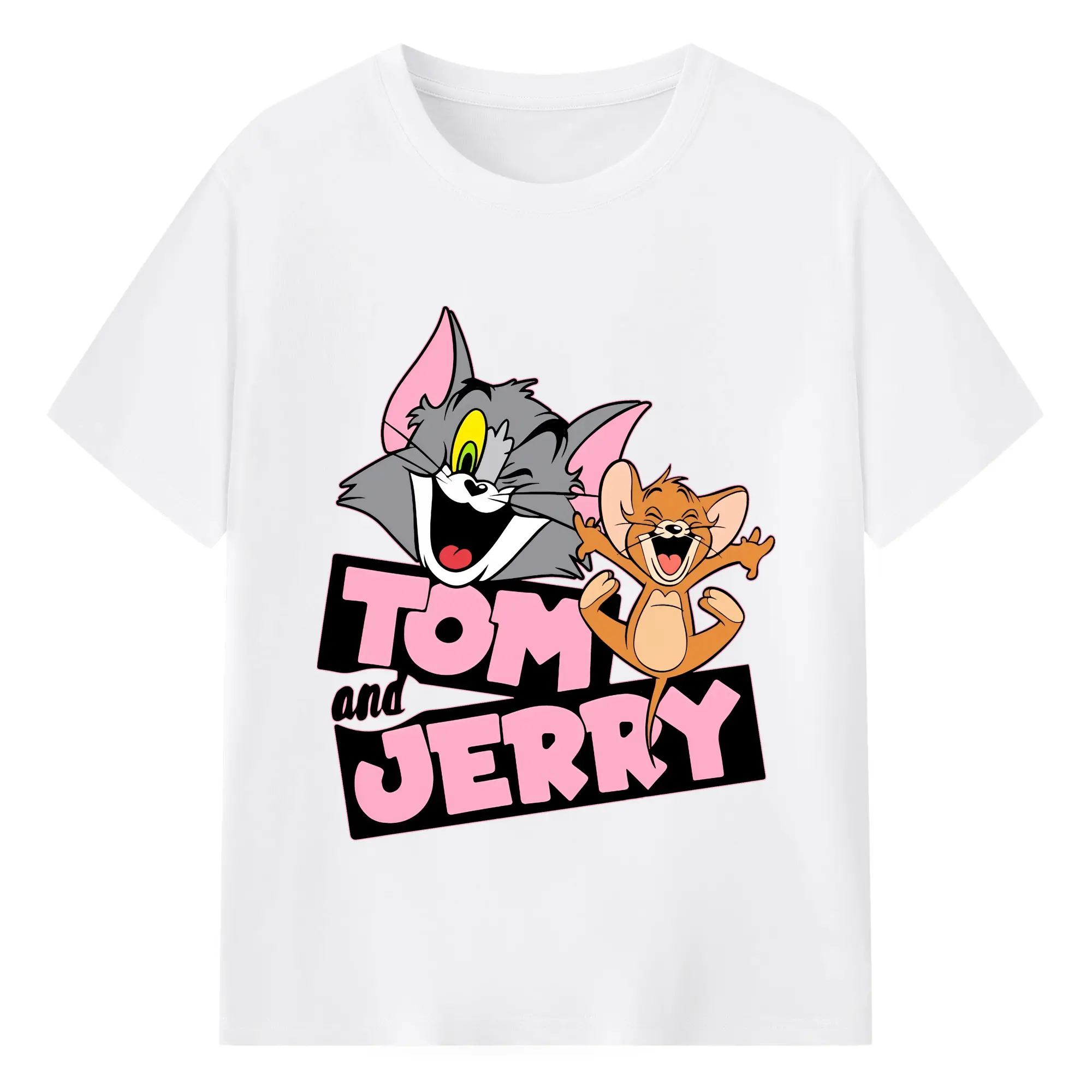 トムとジェリー グッズ トム - 綿100％ 半袖Tシャツ ・ フロントプリント ・ 快適 通気性 ・ 日常使い 散歩 スポーツ用